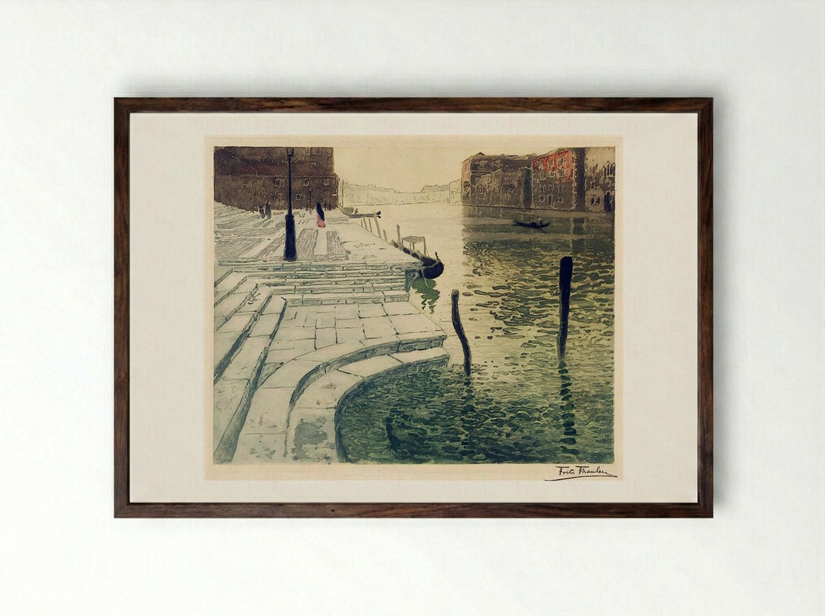 Marble Steps - Frits Thaulow - Framed Print Dark Wood