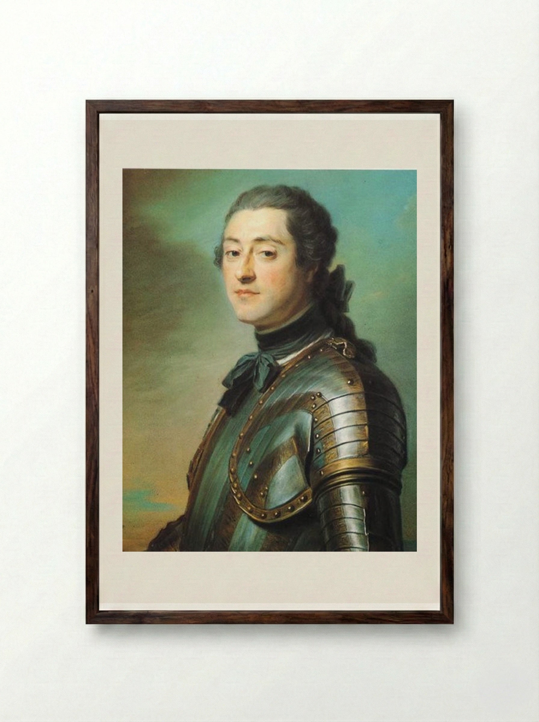 Marc René, Marquis de Voyer d'Argenson - Maurice Quentin de La Tour - Framed Print Dark Wood