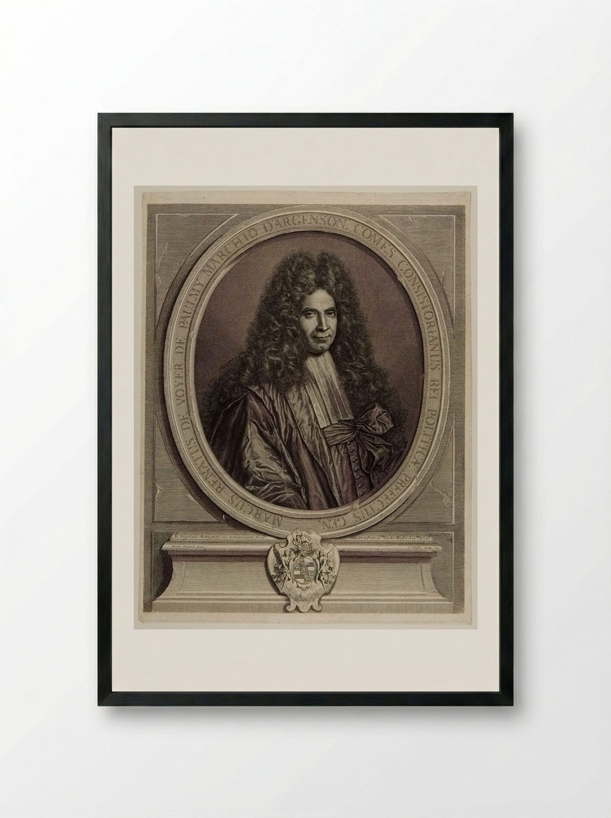 Marc-René de Voyer, Marquis de Paulmy and Marquis d'Argenson - Claude Duflos - Framed Print Black
