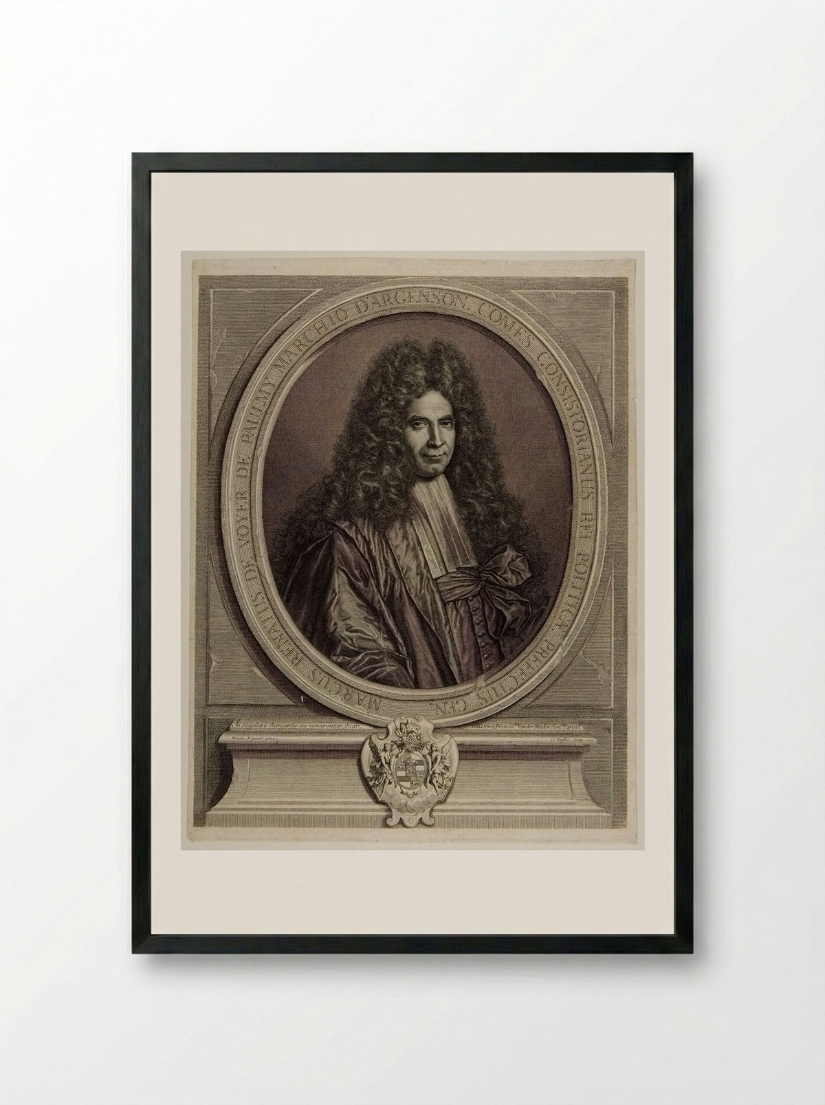 Marc-René de Voyer, Marquis de Paulmy and Marquis d'Argenson - Claude Duflos - Framed Print Black