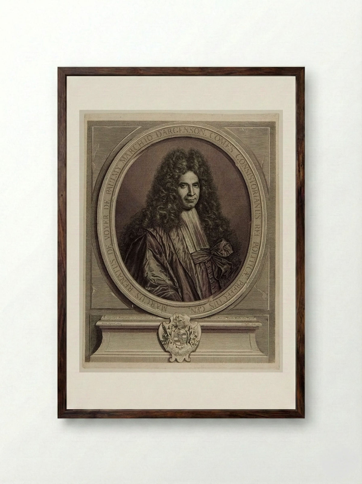 Marc-René de Voyer, Marquis de Paulmy and Marquis d'Argenson - Claude Duflos - Framed Print Dark Wood