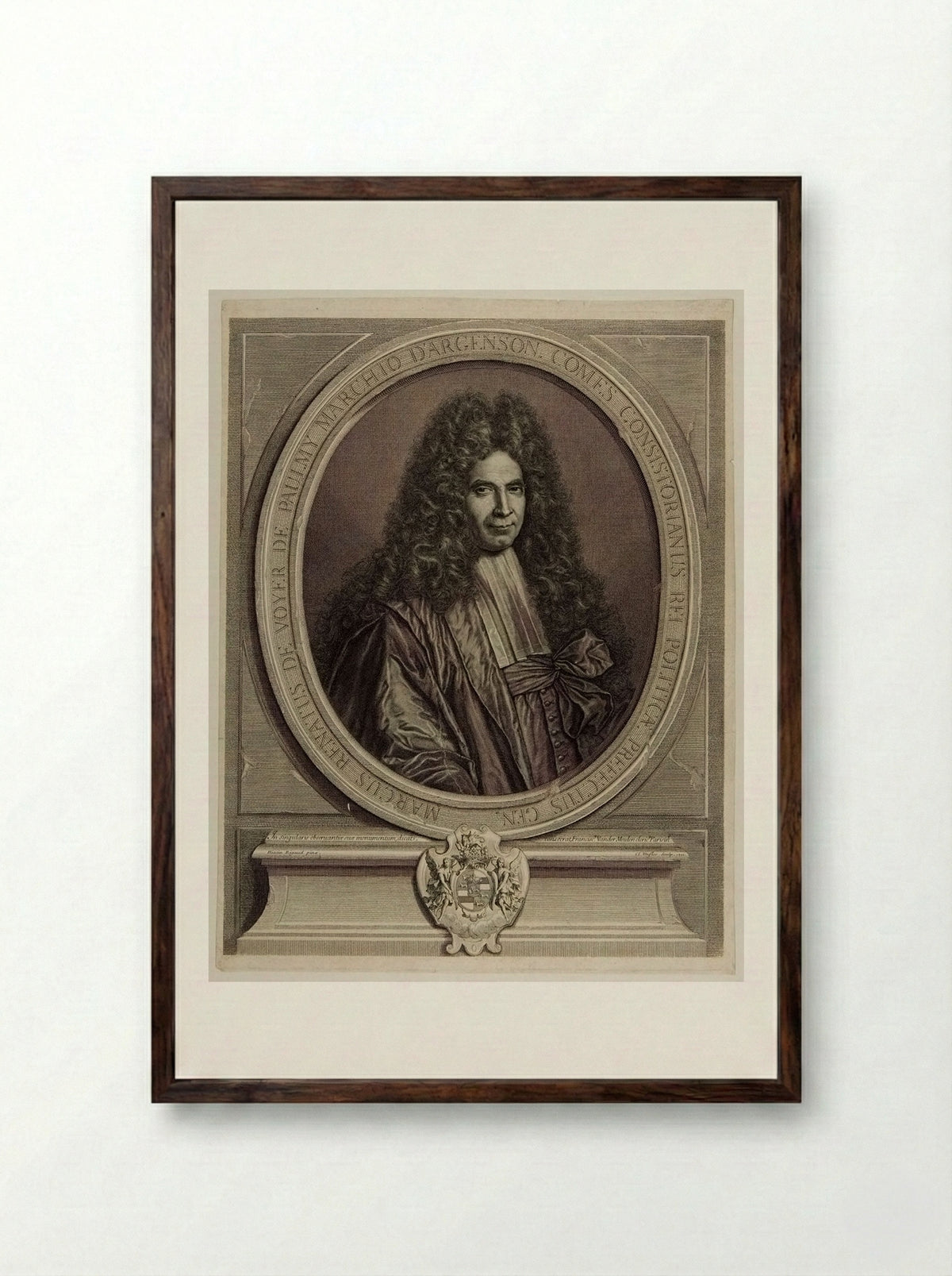 Marc-René de Voyer, Marquis de Paulmy and Marquis d'Argenson - Claude Duflos - Framed Print Dark Wood