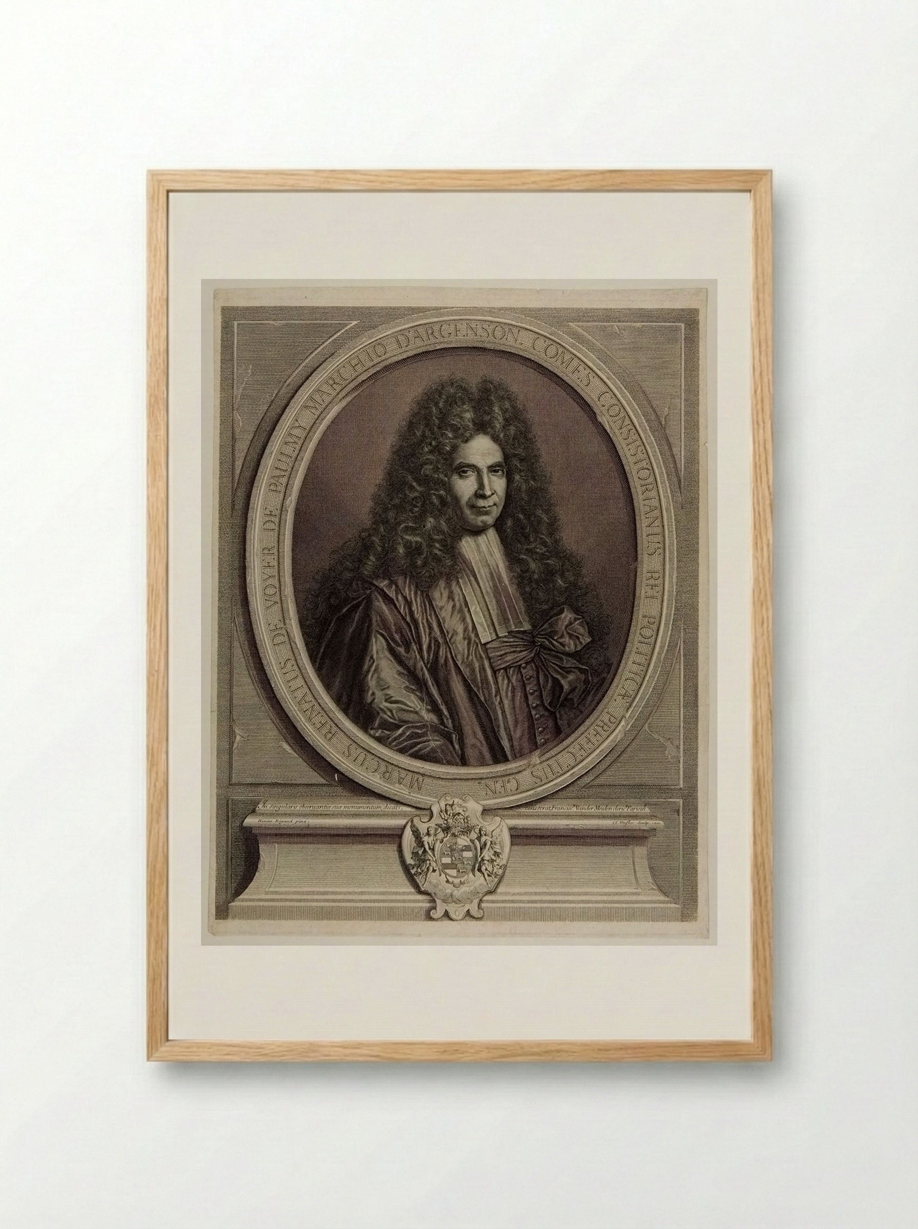 Marc-René de Voyer, Marquis de Paulmy and Marquis d'Argenson - Claude Duflos - Framed Print Wood
