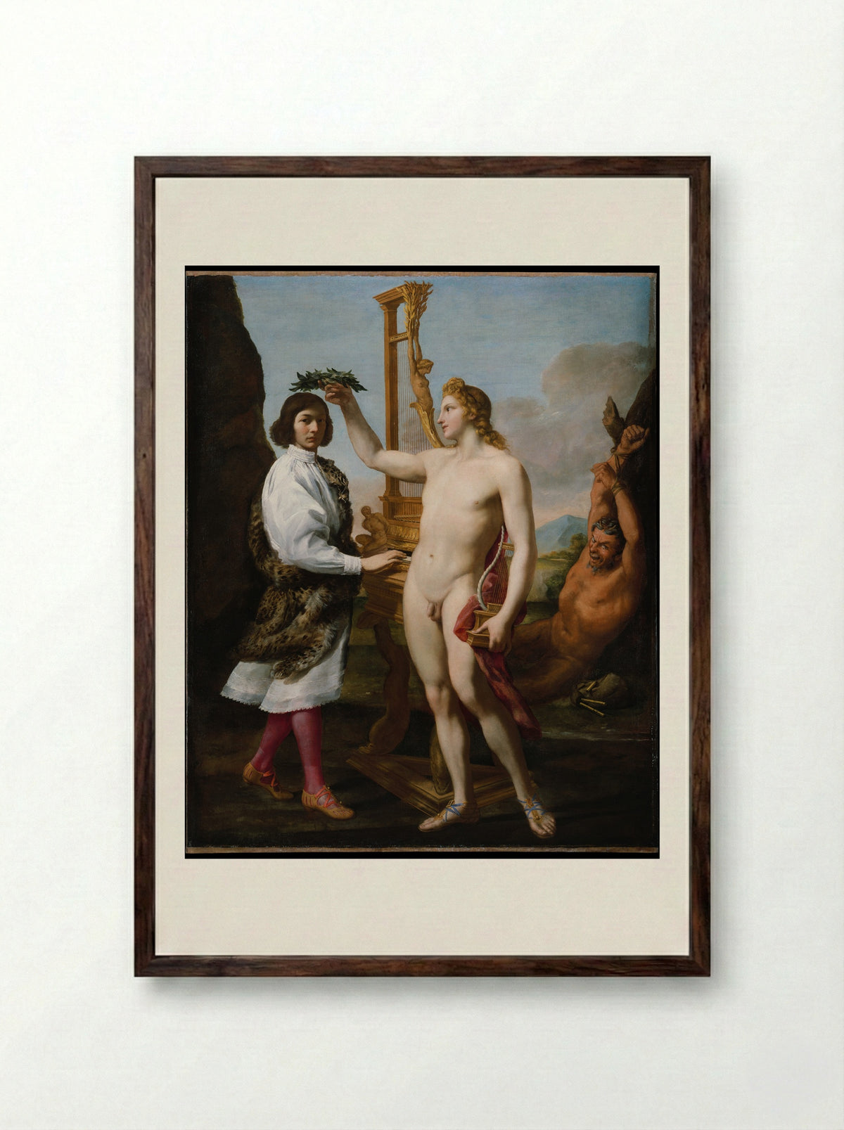 Marcantonio Pasqualini Crowned by Apollo - Andrea Sacchi - Framed Print Dark Wood