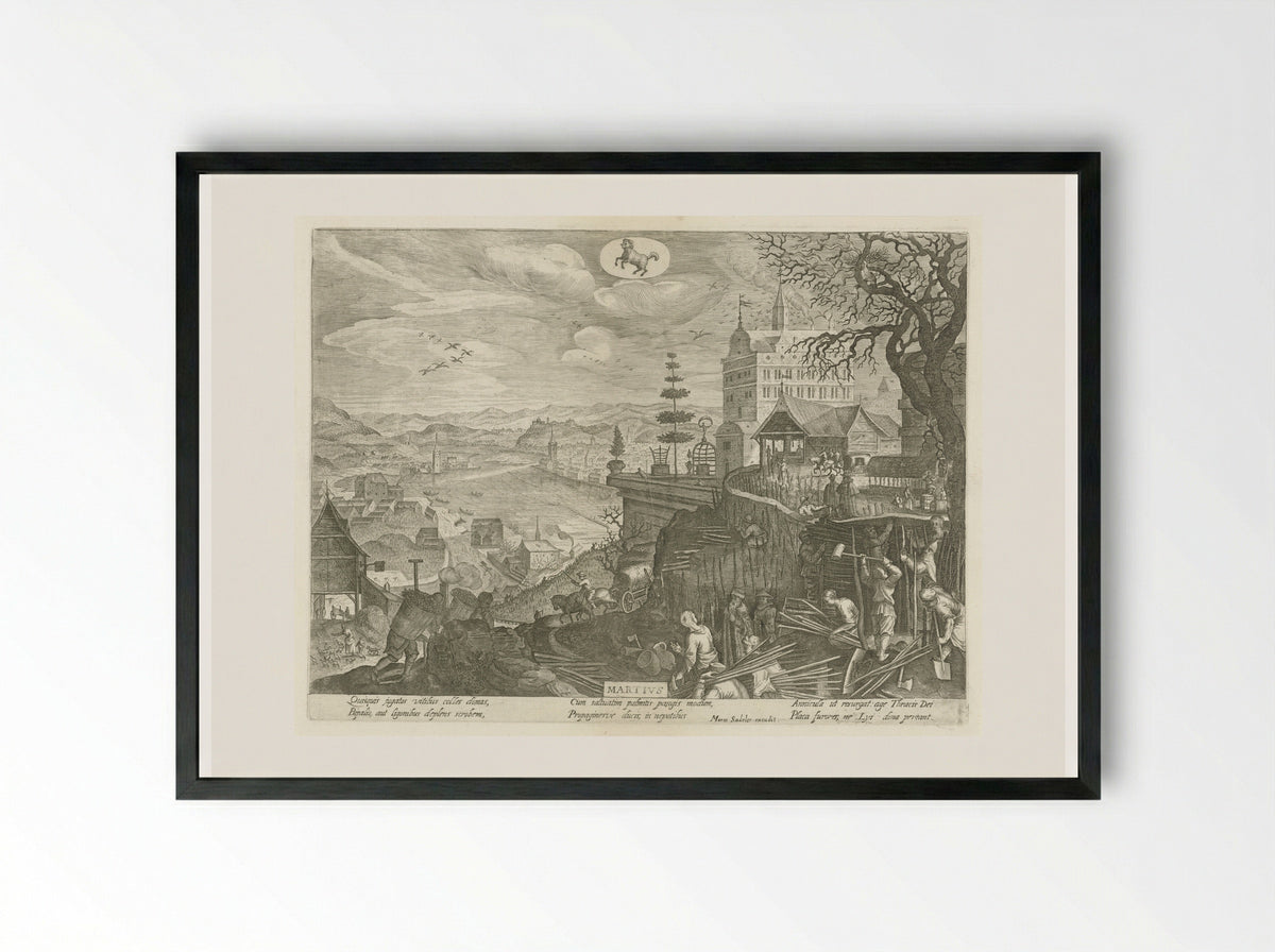 March (Martius) - Aegidius Sadeler II - Framed Print Black