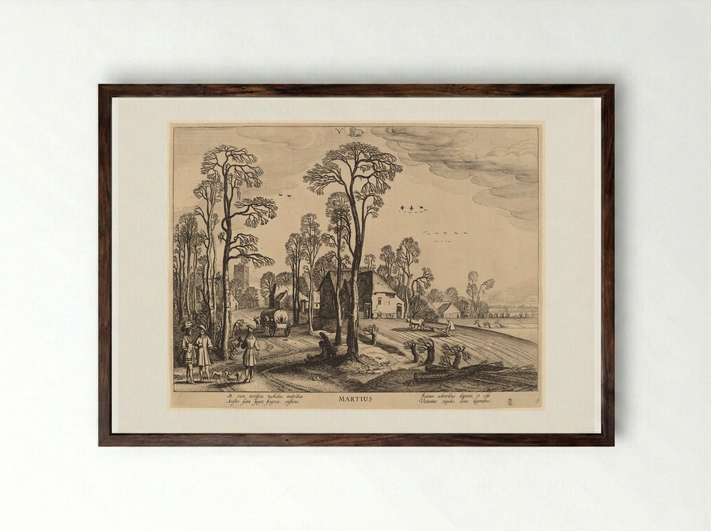 March (Martius) - Jan van de Velde II - Framed Print Dark Wood