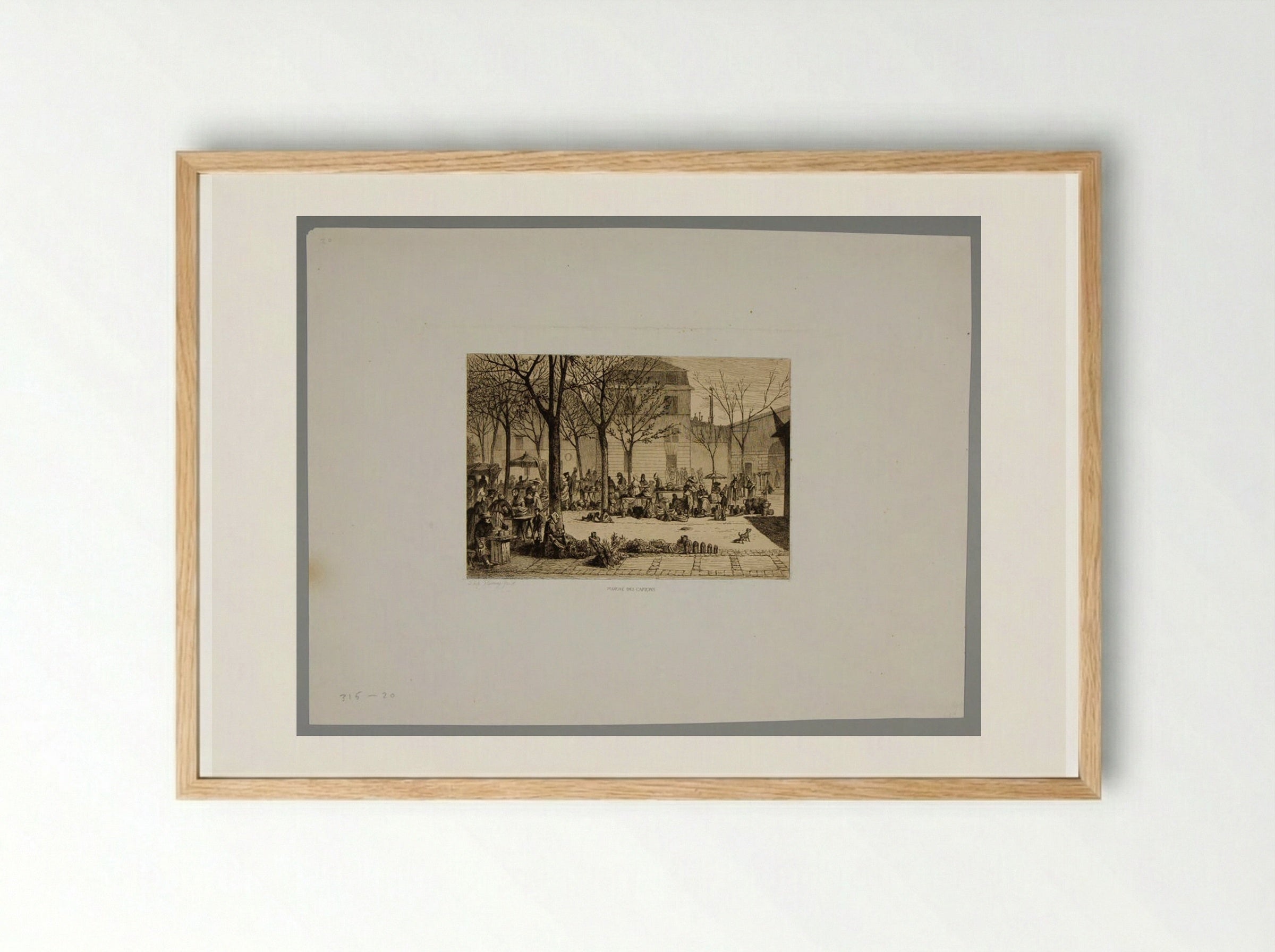 Marché des Capucins - Léopold Flameng - Framed Print Wood