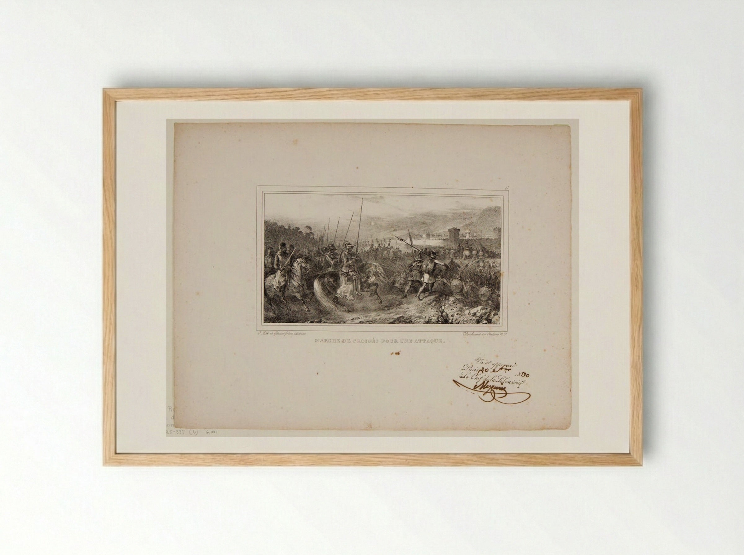 March of the Crusaders for an Attack - Denis-Auguste-Marie Raffet - Framed Print Wood