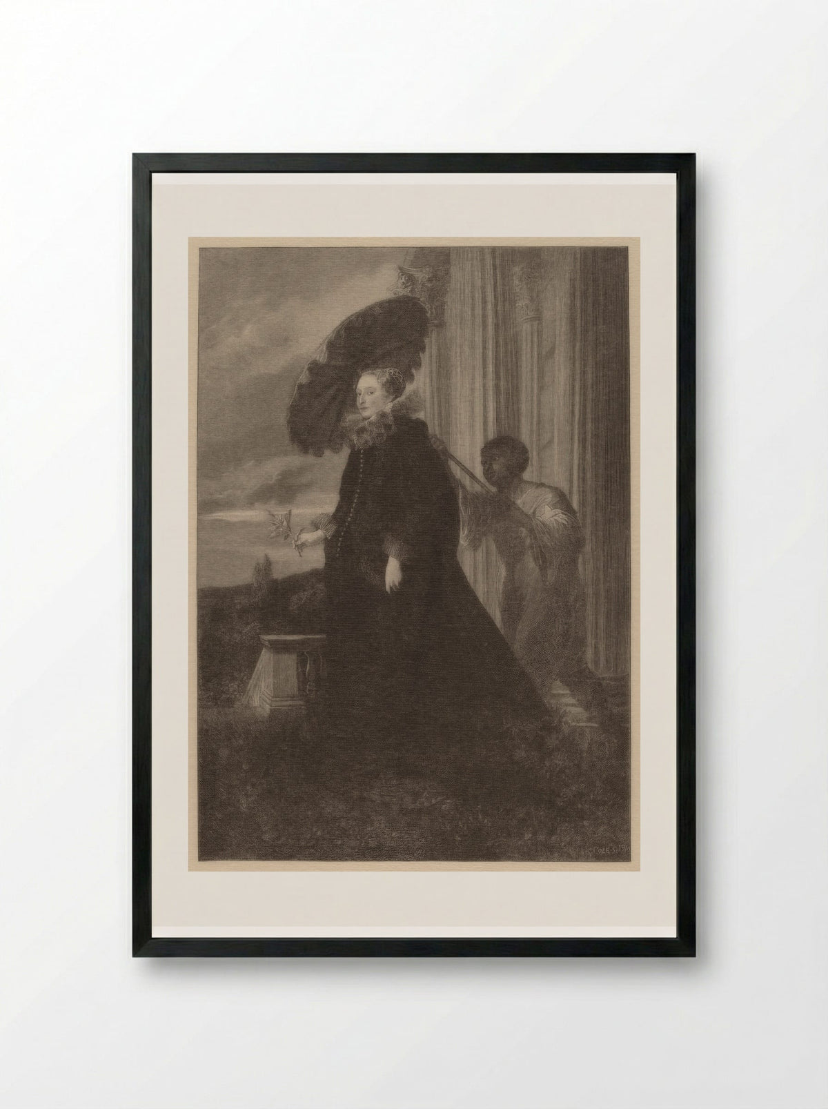 Marchesa Elena Grimaldi, Wife of Marchese Nicola Cattaneo - Timothy Cole - Framed Print Black