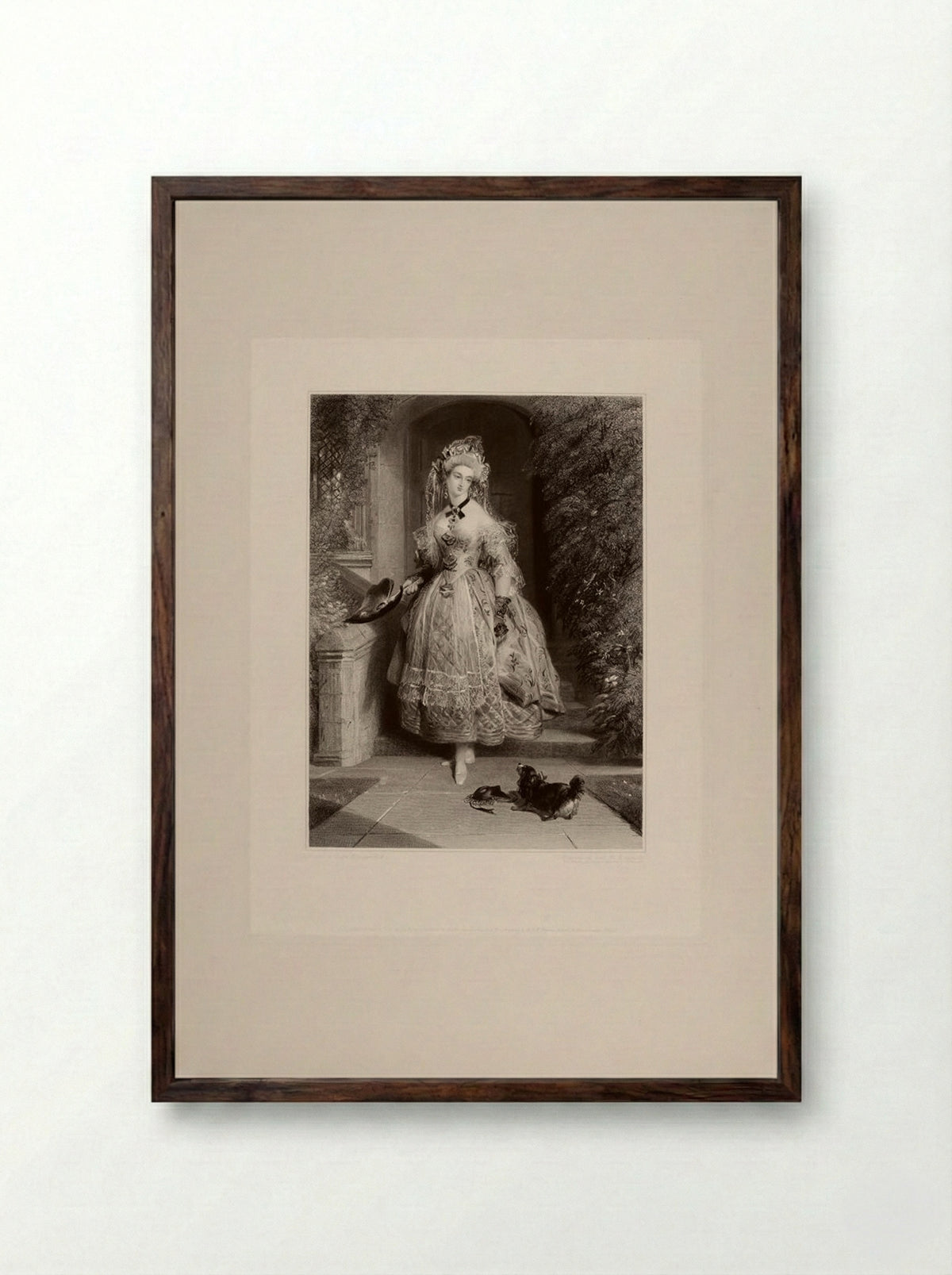 Marchioness of Abercorn as Maria (Twelfth Night) - John Henry Robinson - Framed Print Dark Wood