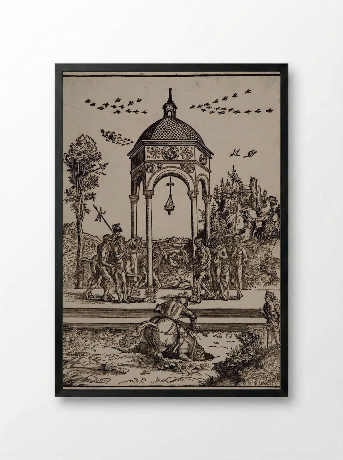 Marcus Curtius - Lucas Cranach the Elder - Framed Print Black