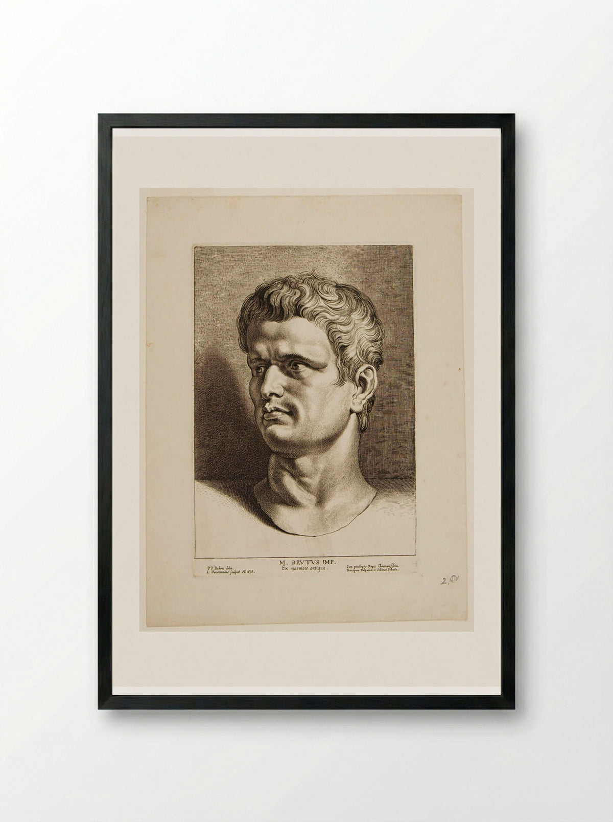Marcus Junius Brutus - Lucas Vorsterman I - Framed Print Black