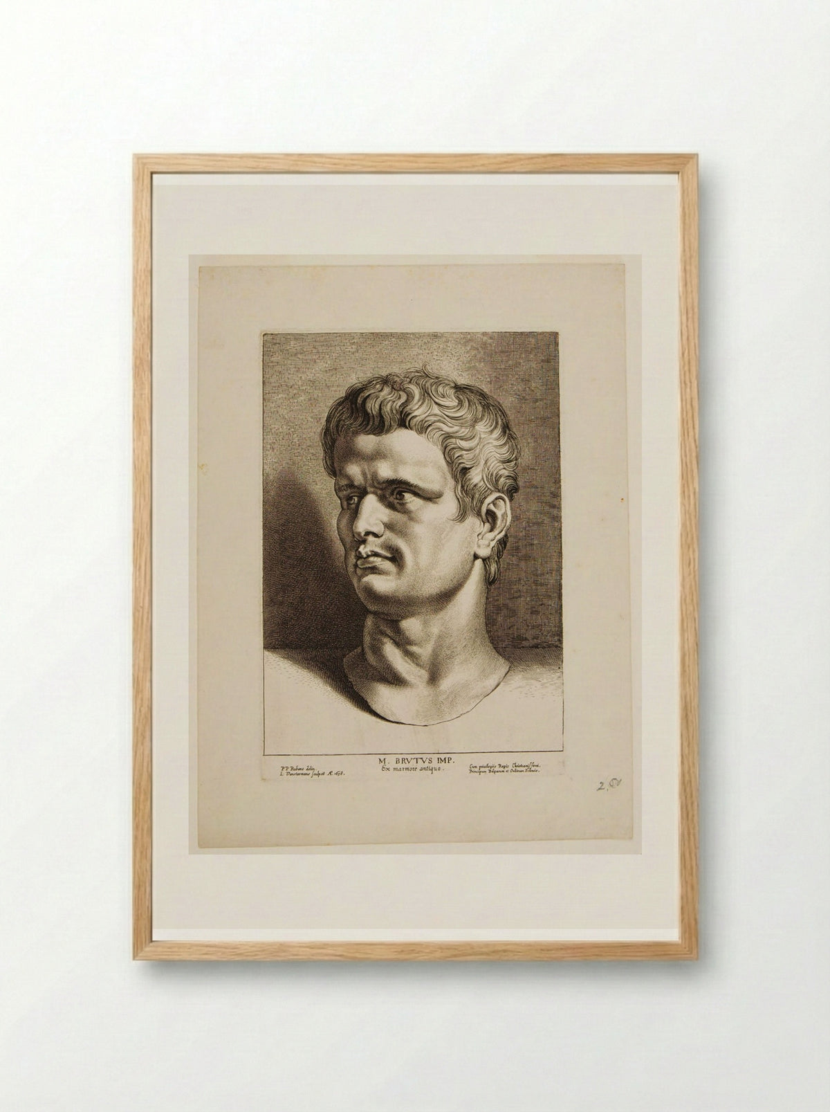 Marcus Junius Brutus - Lucas Vorsterman I - Framed Print Wood