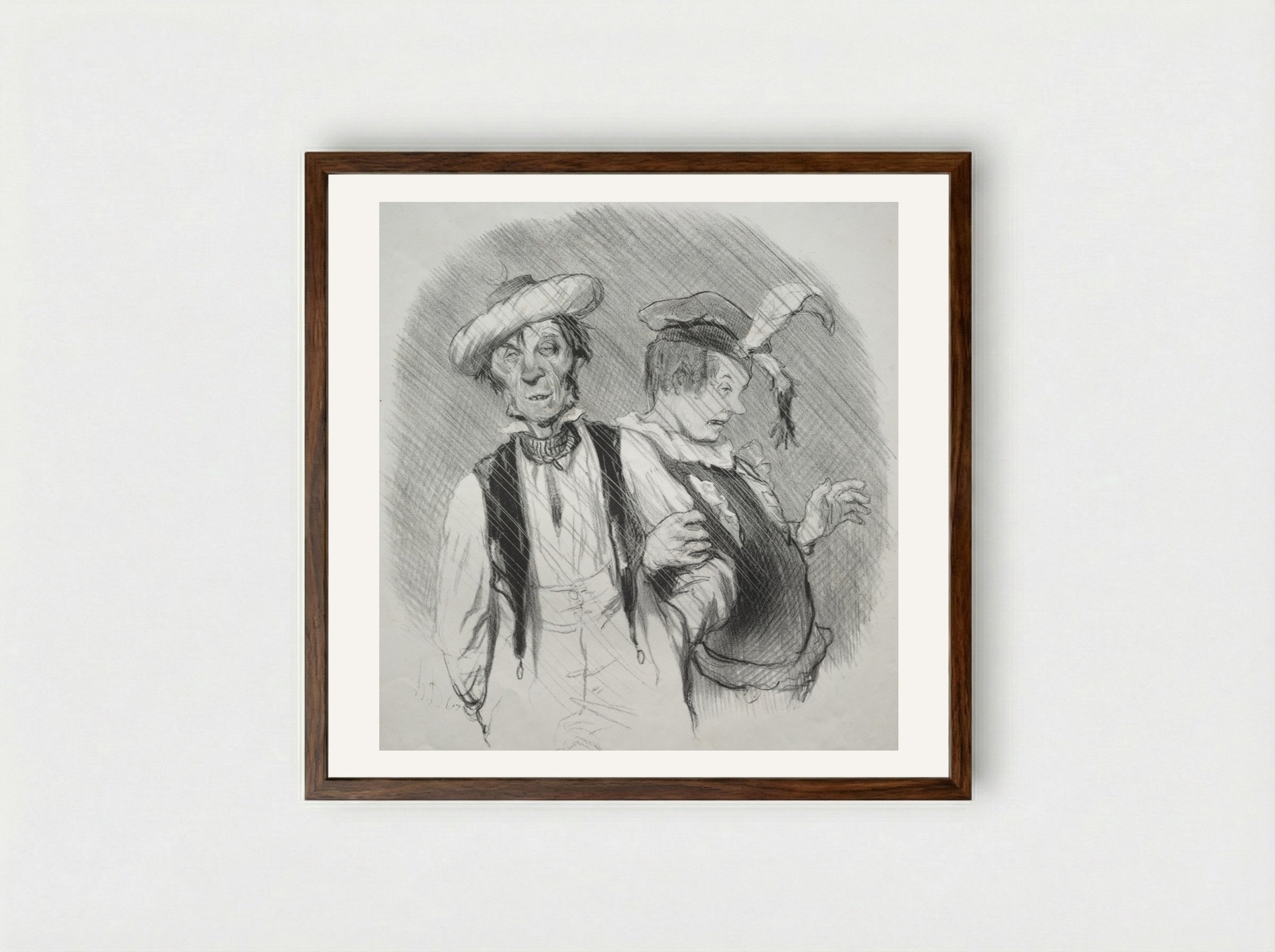 Mardi Gras - Honoré Daumier - Framed Print Dark Wood