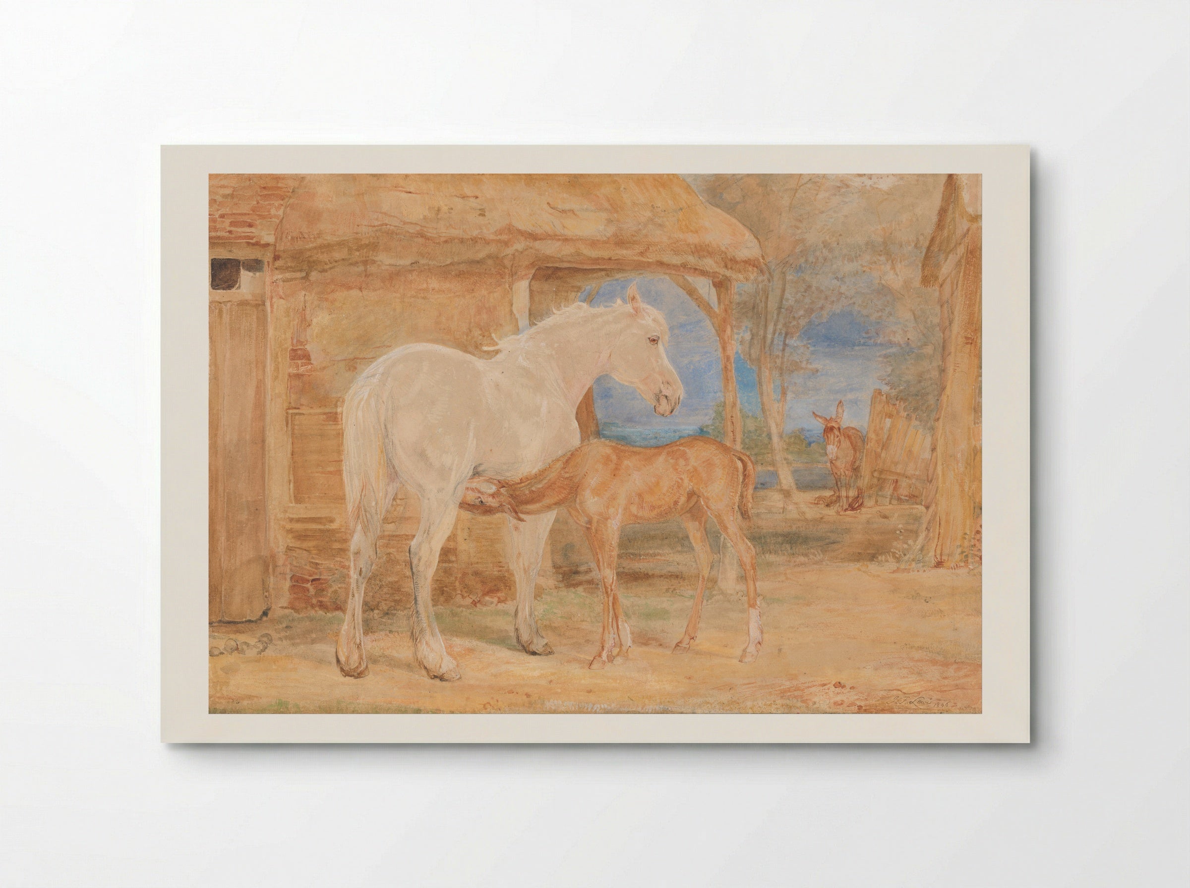 Mare and Foal - John Frederick Lewis - Poster
