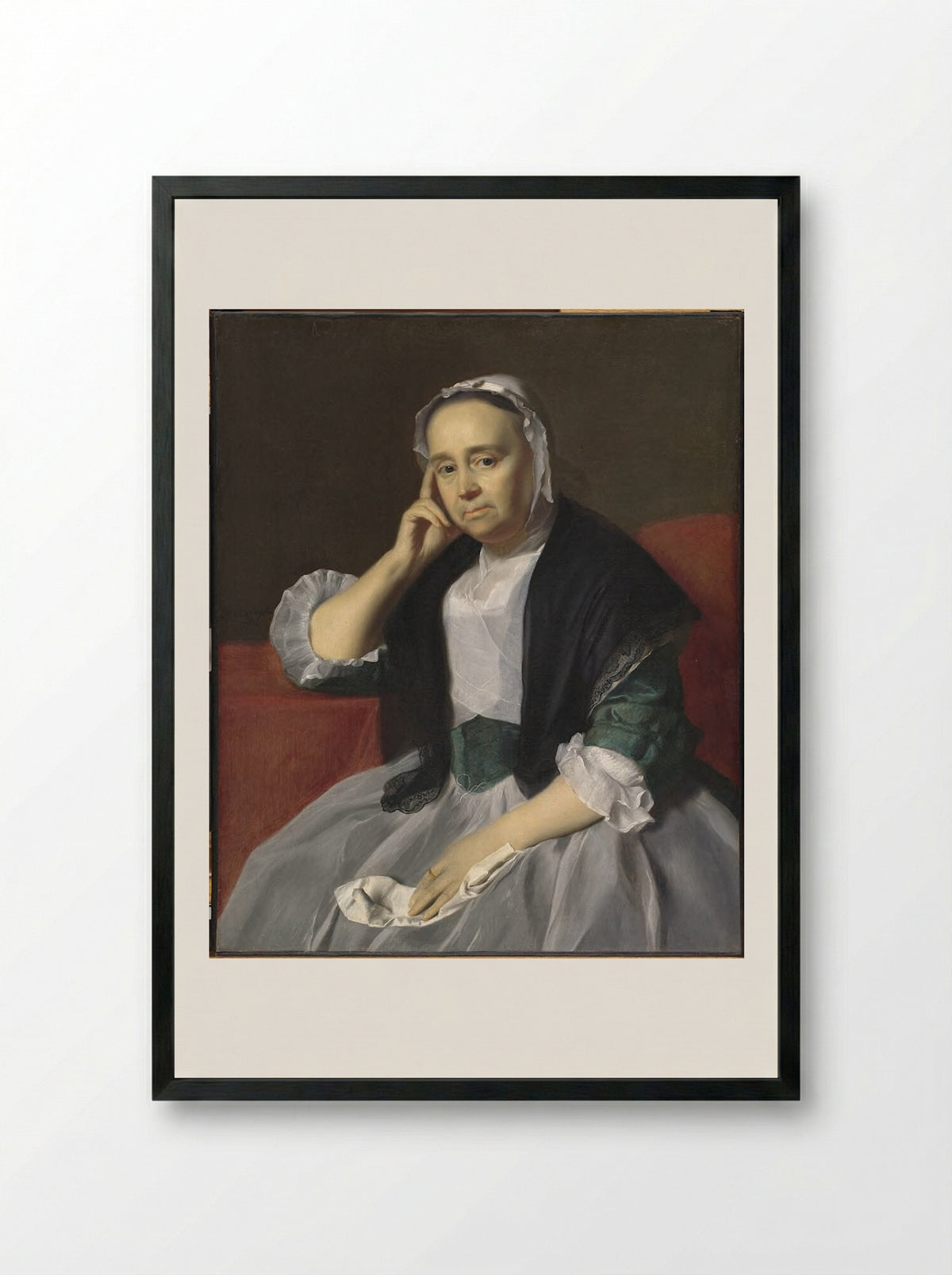 Margaret Gibbs Appleton (Mrs. Nathaniel Appleton) - John Singleton Copley - Framed Print Black