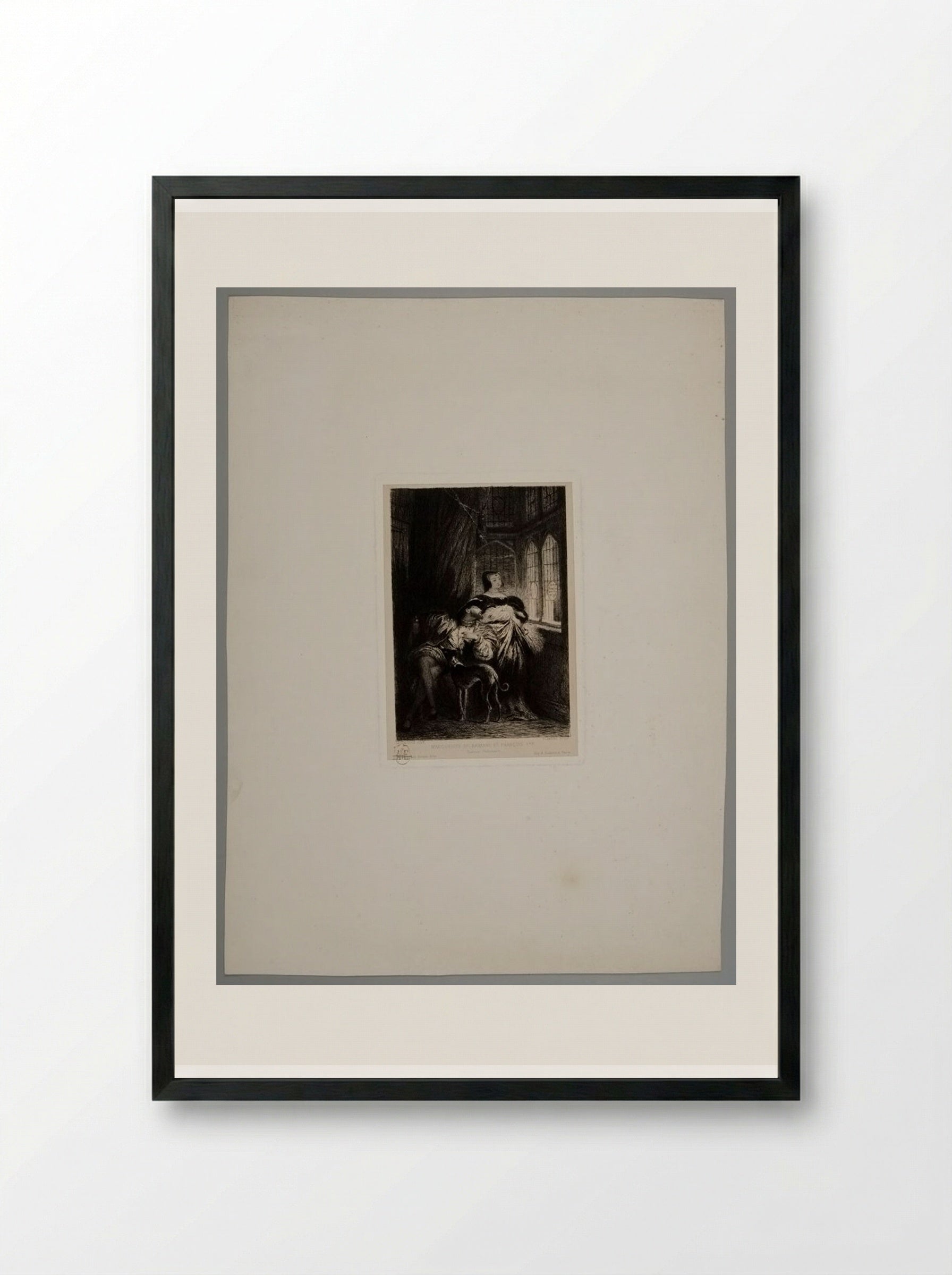 Margaret of Navarre and Francis I - Léopold Flameng - Framed Print Black