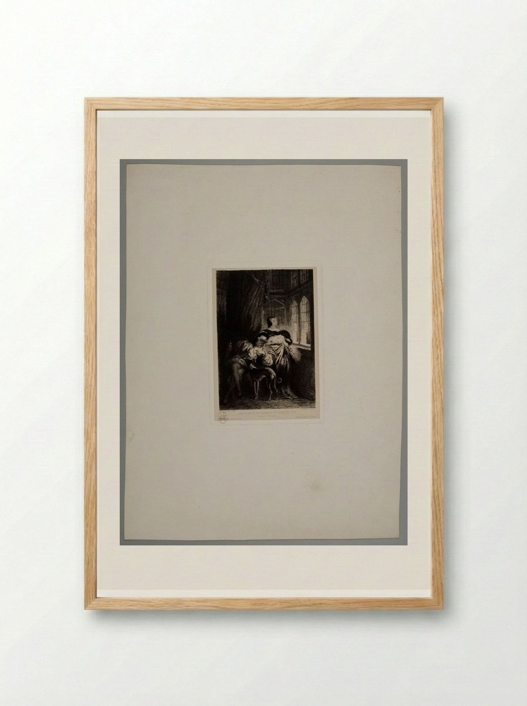 Margaret of Navarre and Francis I - Léopold Flameng - Framed Print Wood