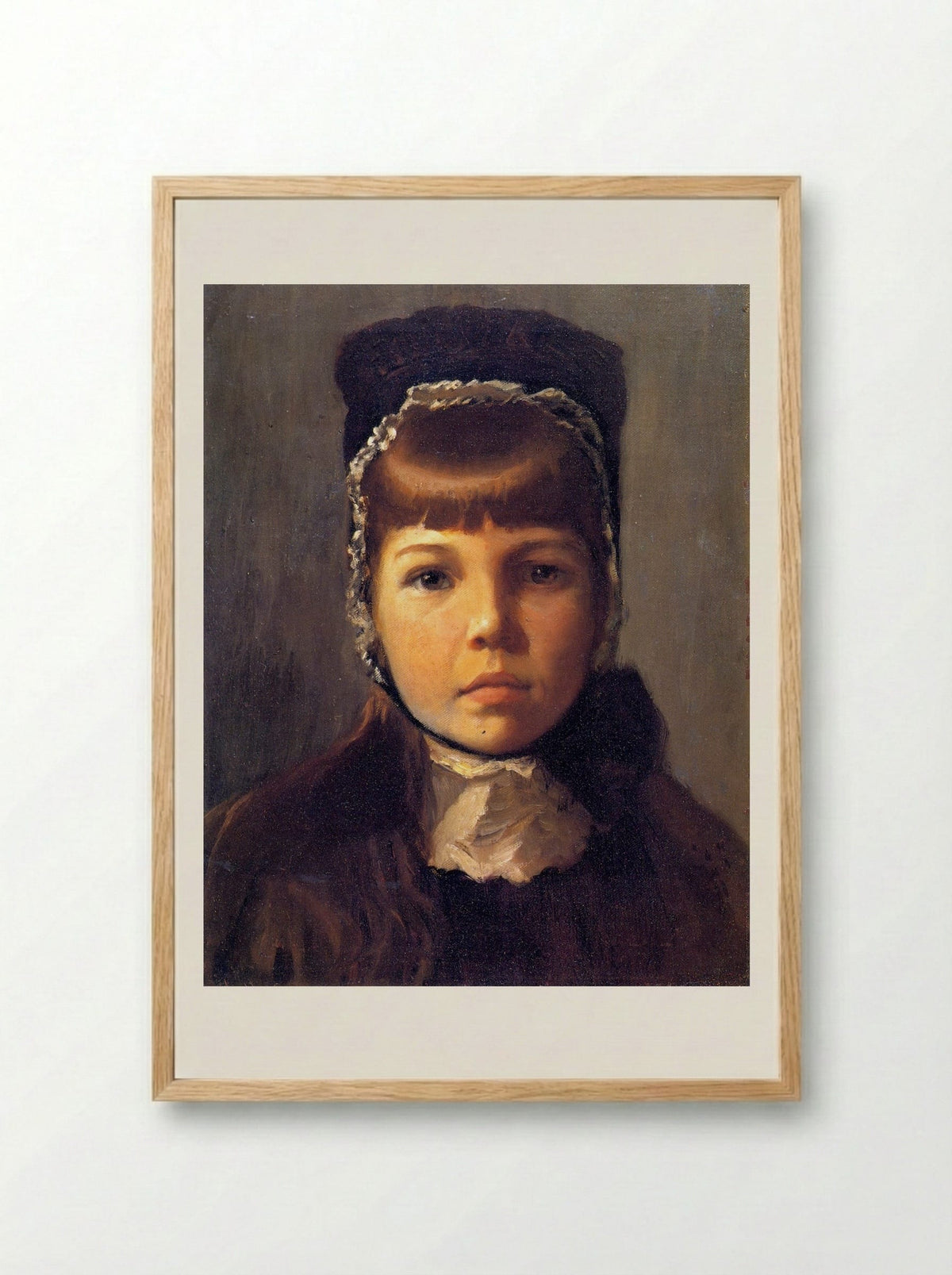 Margaret with a Bonnet - Lilla Cabot Perry - Framed Print Wood