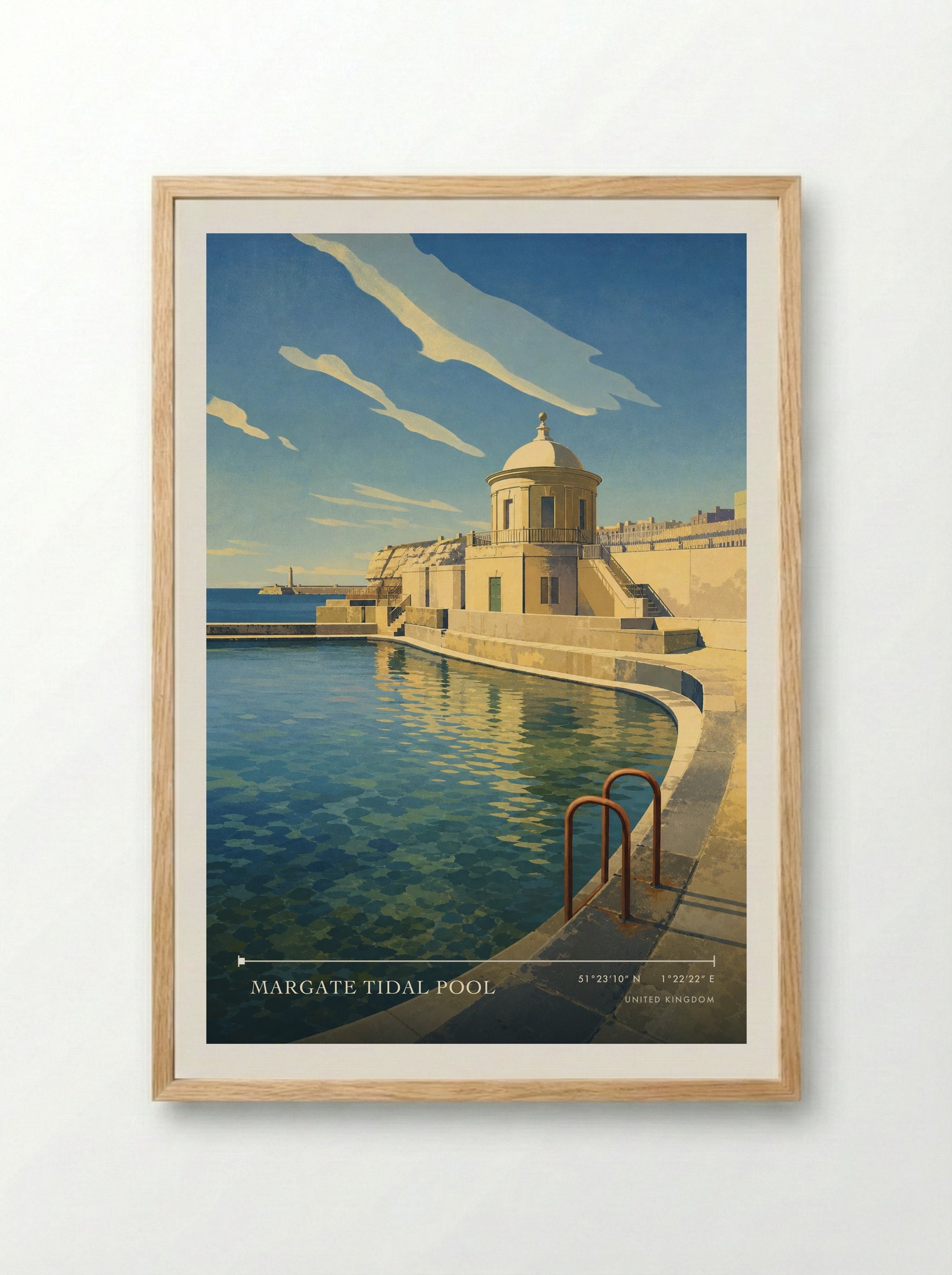 Margate Tidal Pool United Kingdom Travel Poster - Framed Print Wood