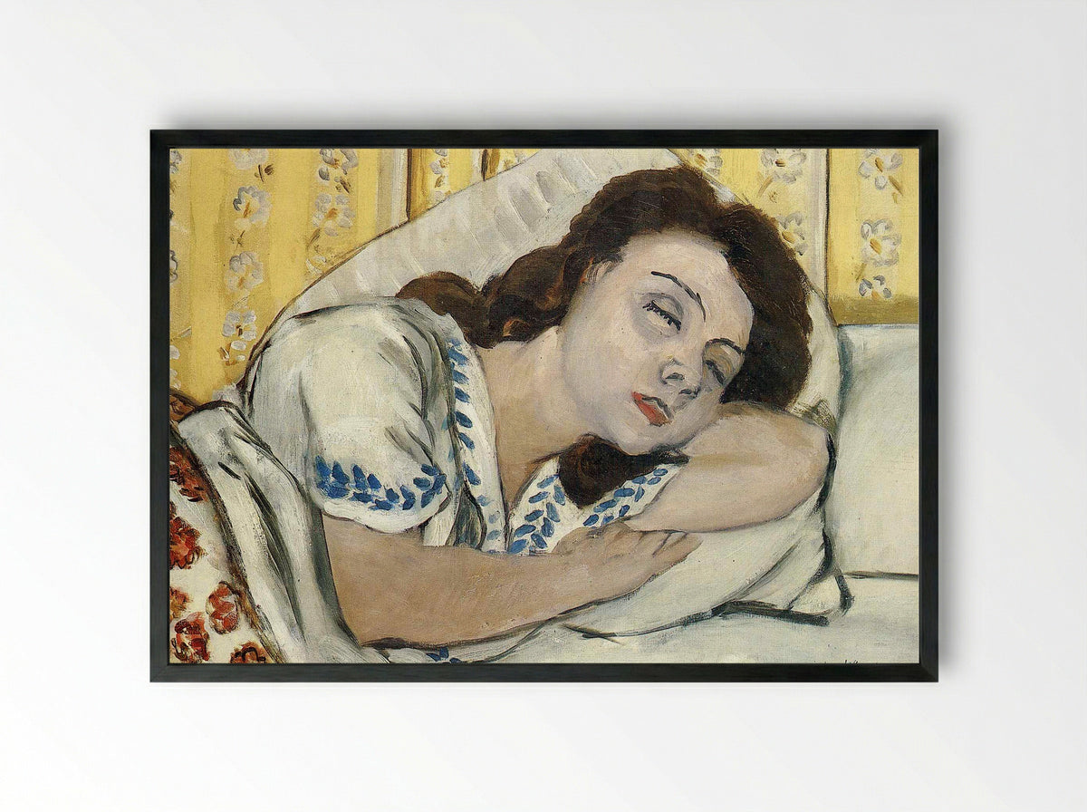Marguerite Sleeping - Henri Matisse - Framed Print Black