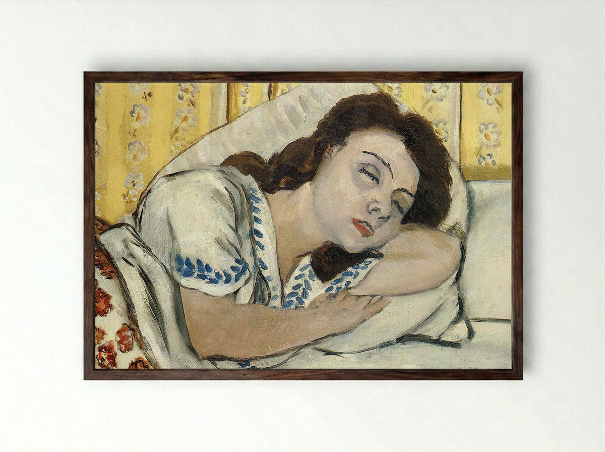 Marguerite Sleeping - Henri Matisse - Framed Print Dark Wood