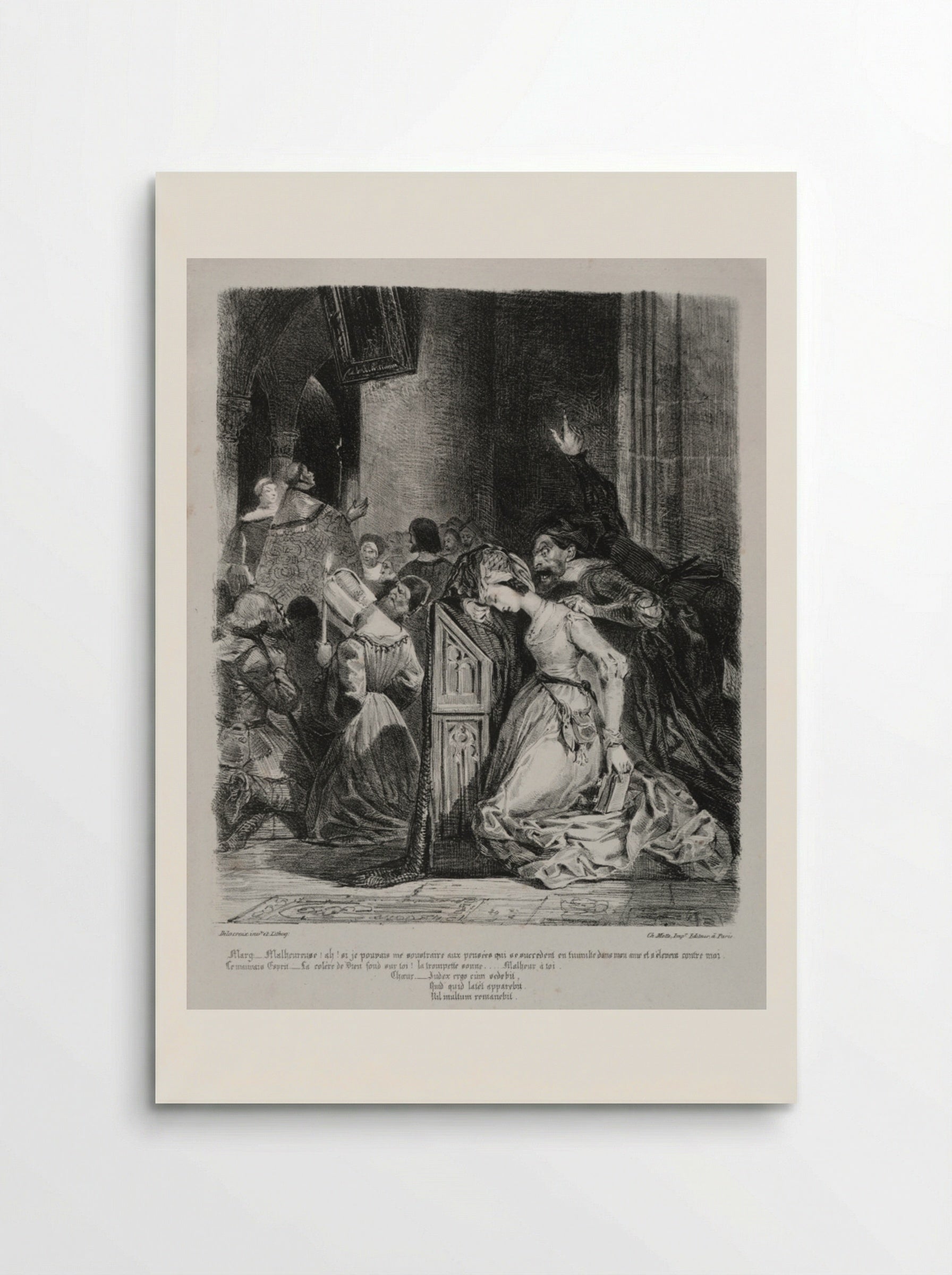 Marguerite at Church (from Faust) - Eugène Delacroix - Poster