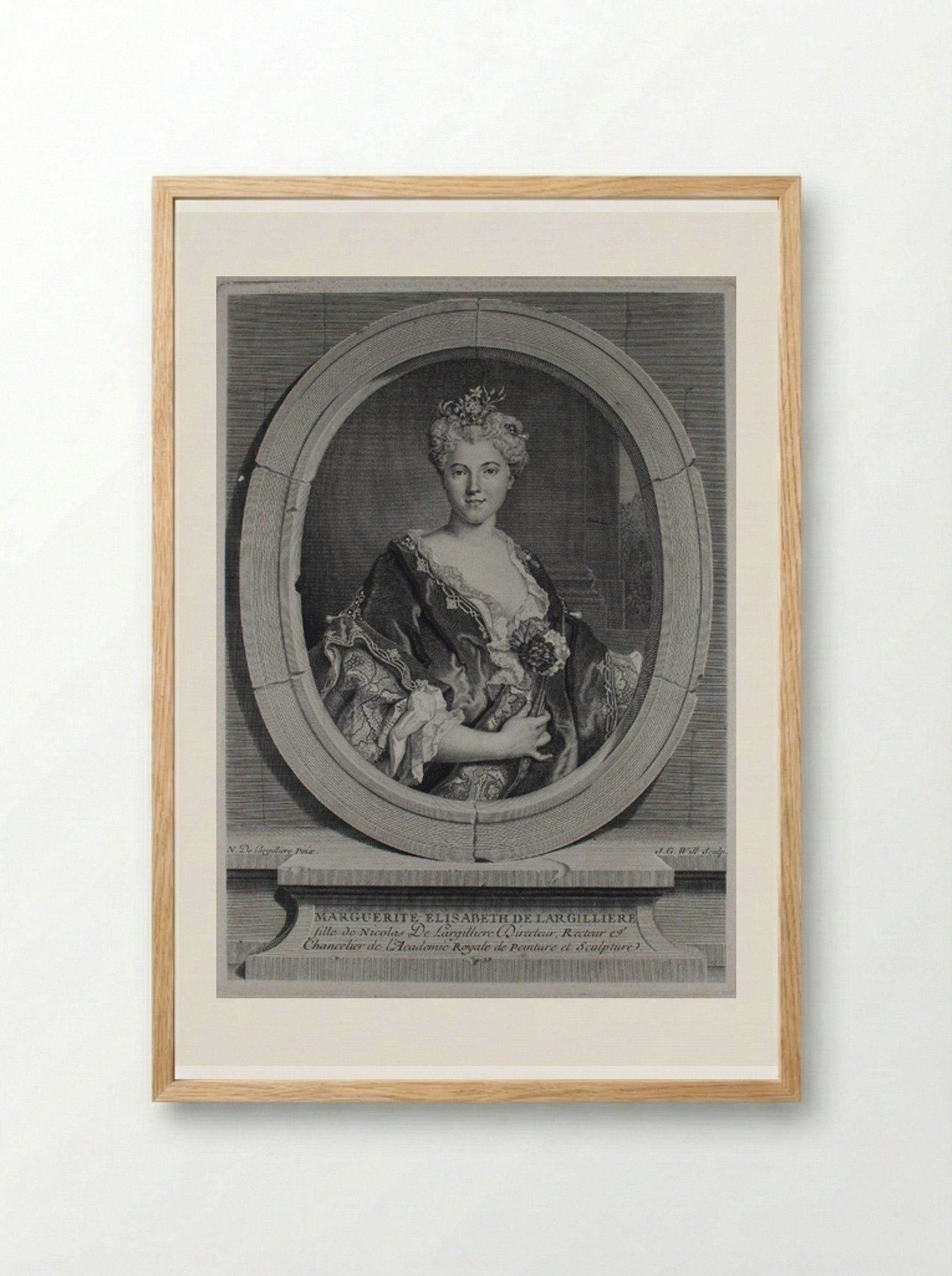 Marguerite Élisabeth de Largillière - Johann Georg Wille - Framed Print Wood