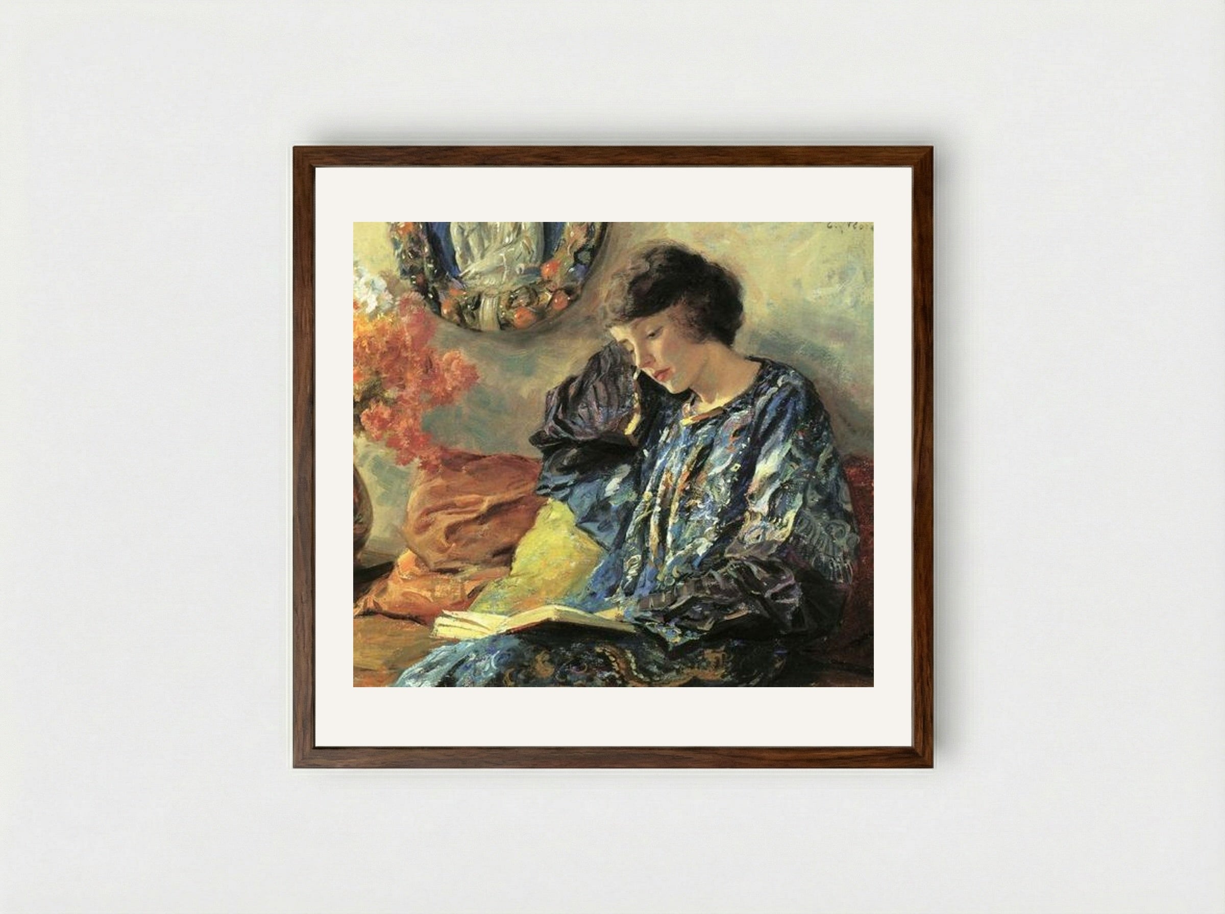 Marguerite - Guy Rose - Framed Print Dark Wood