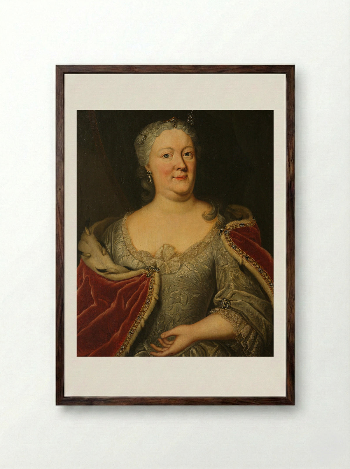 Maria Louisa van Hessen-Kassel - Johann Philipp Behr - Framed Print Dark Wood