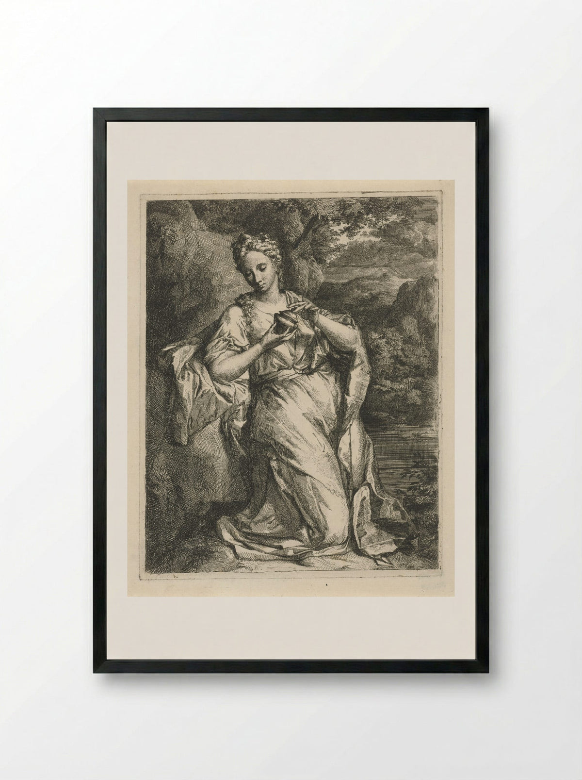 Maria Magdalena met zalfpot - Hendrik van Limborch - Framed Print Black
