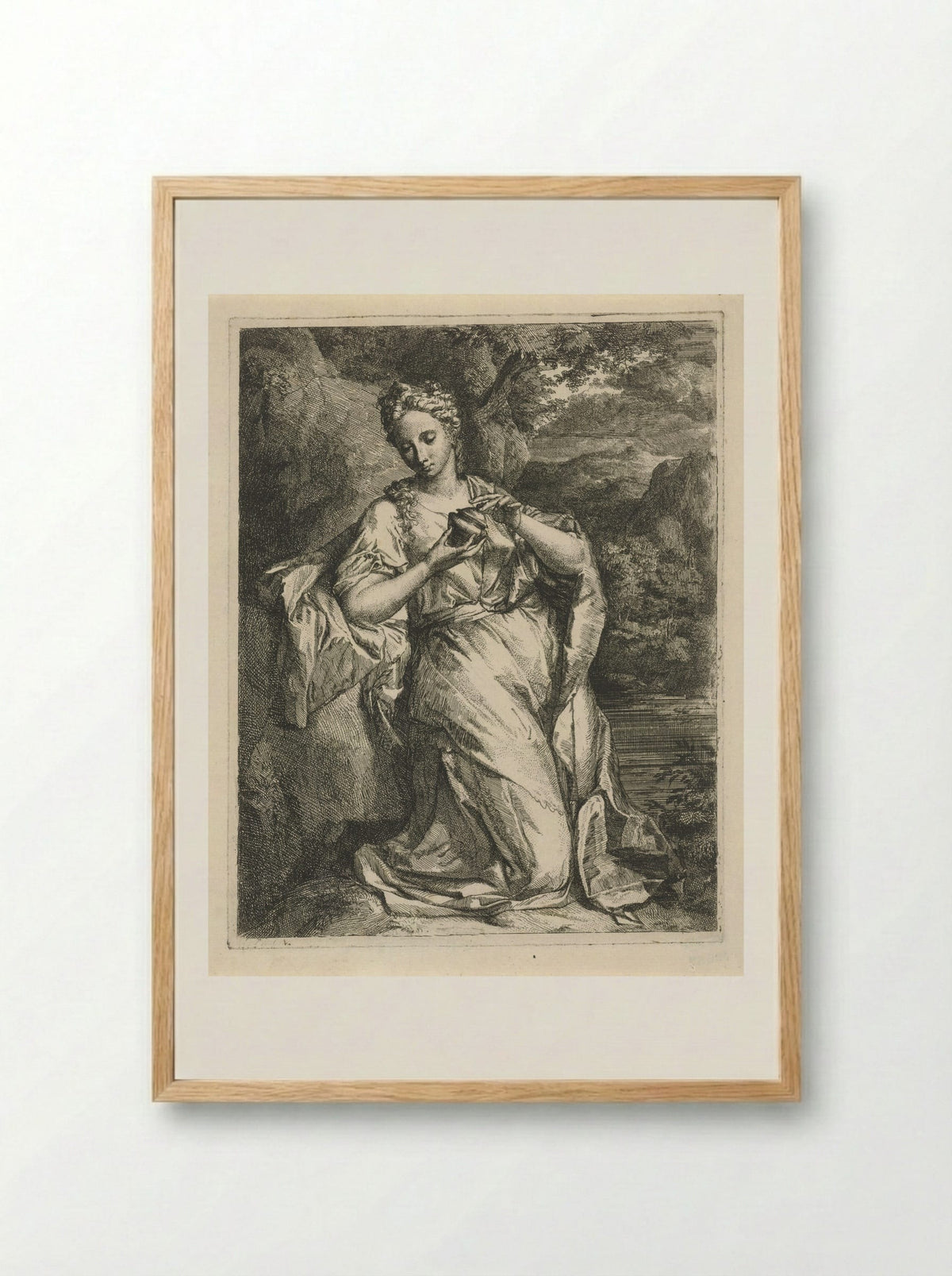 Maria Magdalena met zalfpot - Hendrik van Limborch - Framed Print Wood