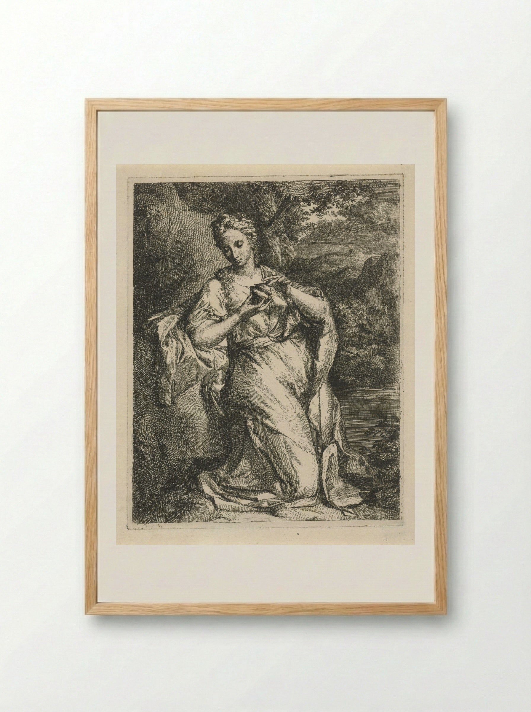 Maria Magdalena met zalfpot - Hendrik van Limborch - Framed Print Wood