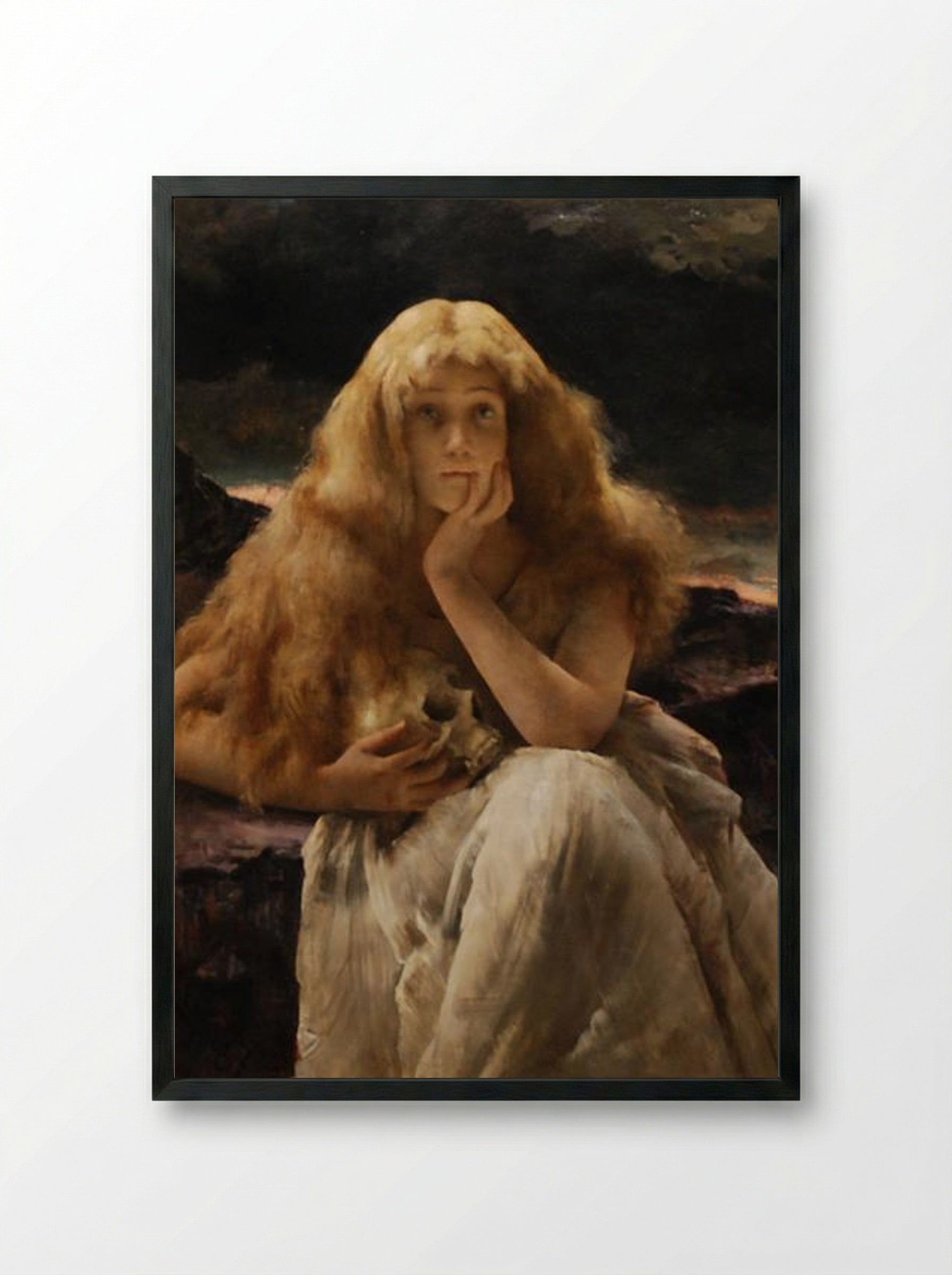 Maria Magdalena - Alfred Stevens - Framed Print Black