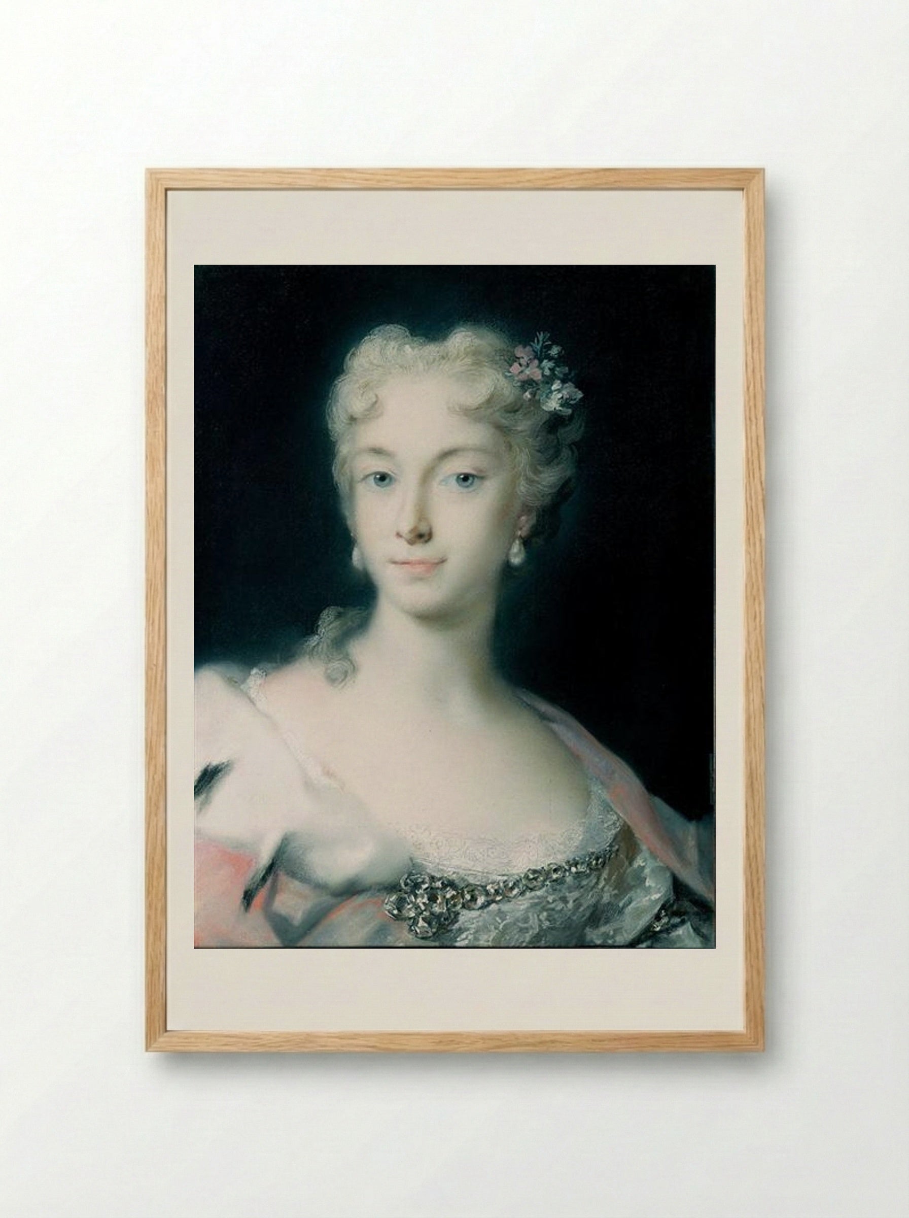 Maria Theresa, Archduchess of Habsburg - Rosalba Carriera - Framed Print Wood