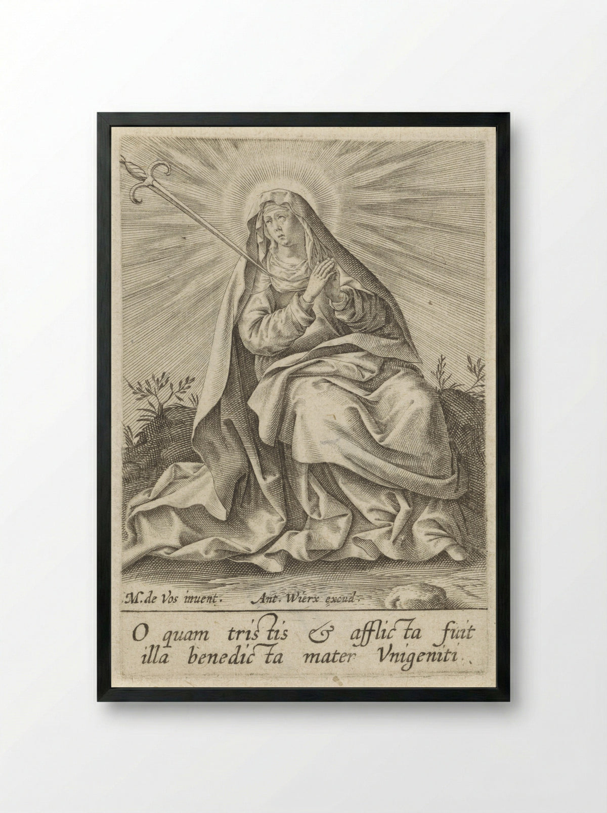 Maria als Mater Dolorosa - Antonie Wierix (III) - Framed Print Black