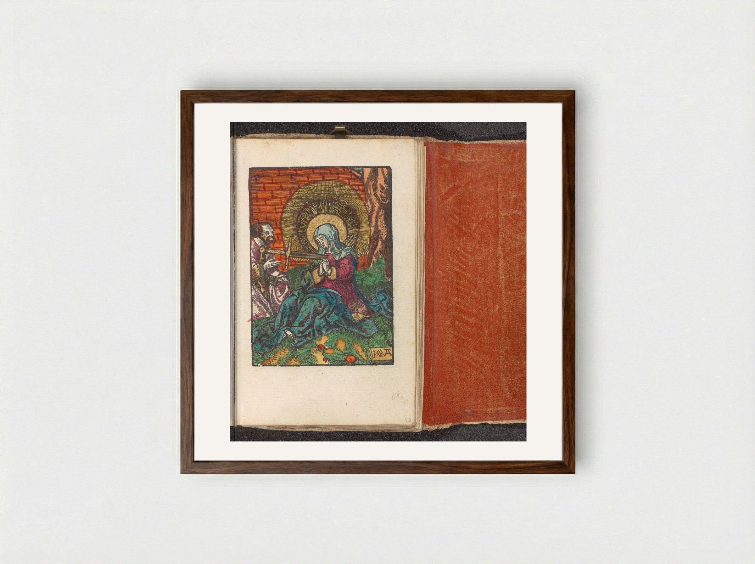 Maria als Mater Dolorosa - Doen Pietersz. - Framed Print Dark Wood