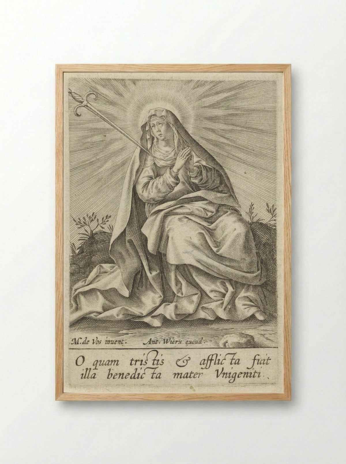 Maria als Mater Dolorosa - Antonie Wierix (III) - Framed Print Wood