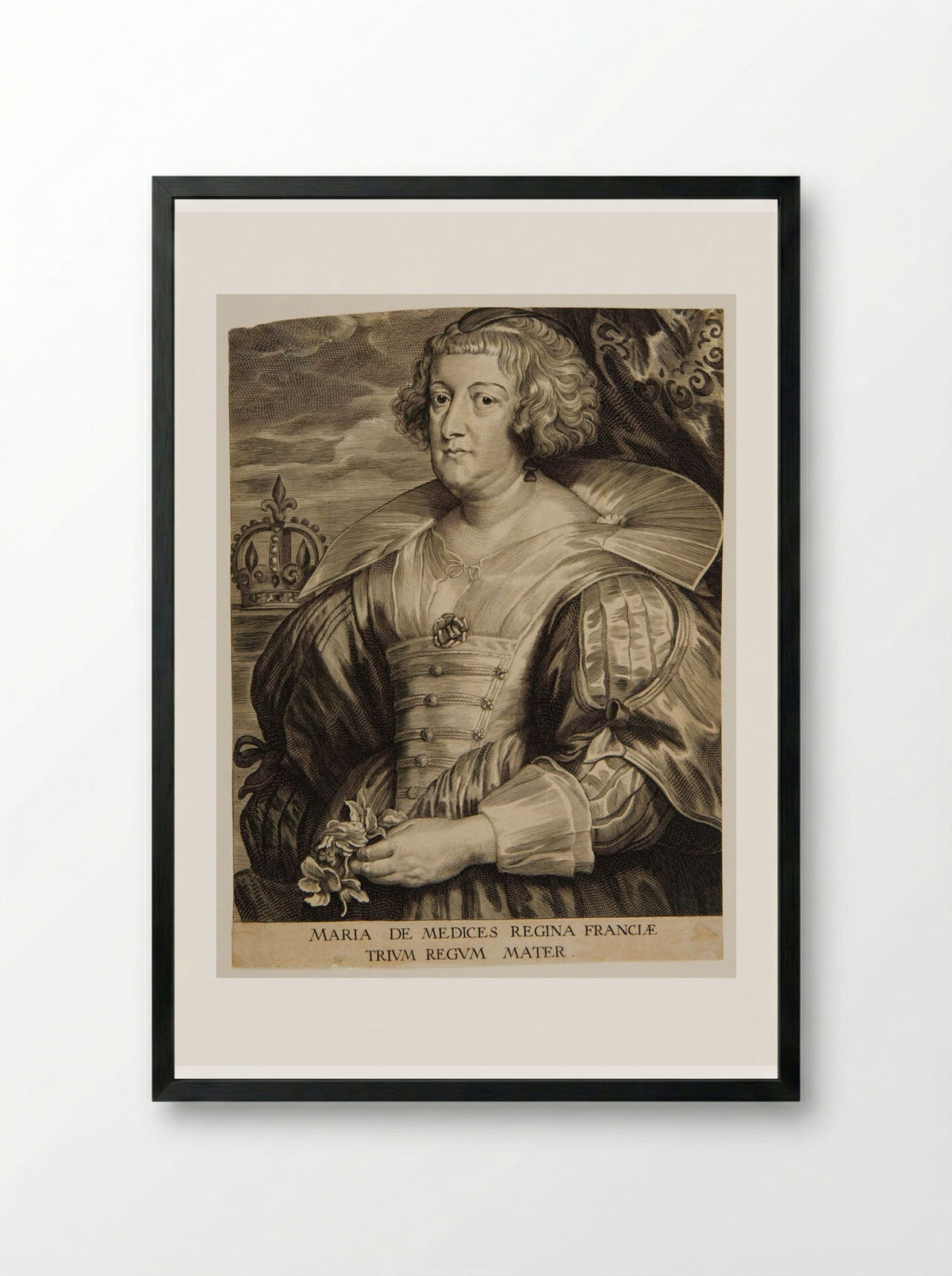 Maria de Medici, Queen of France - Paulus Pontius - Framed Print Black