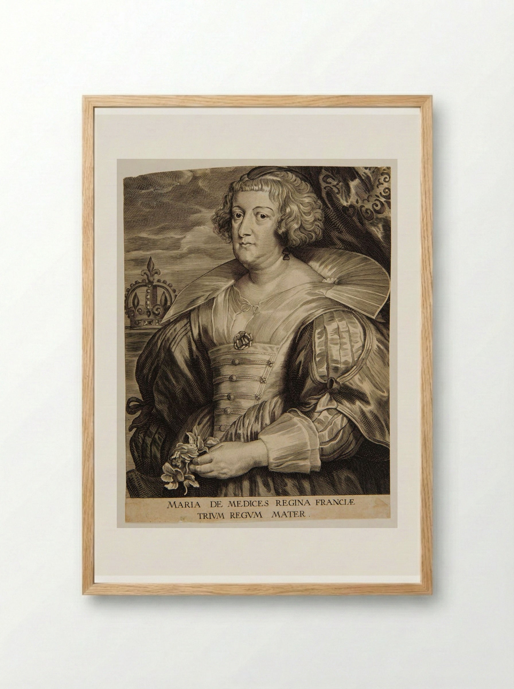 Maria de Medici, Queen of France - Paulus Pontius - Framed Print Wood