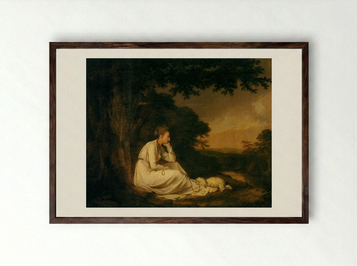 Maria, from A Sentimental Journey - Joseph Wright of Derby - Framed Print Dark Wood