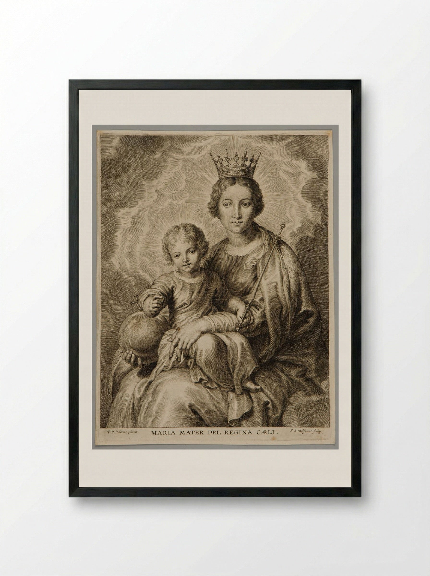 Maria, mater Dei, regina coeli - Schelte Adamsz. Bolswert - Framed Print Black