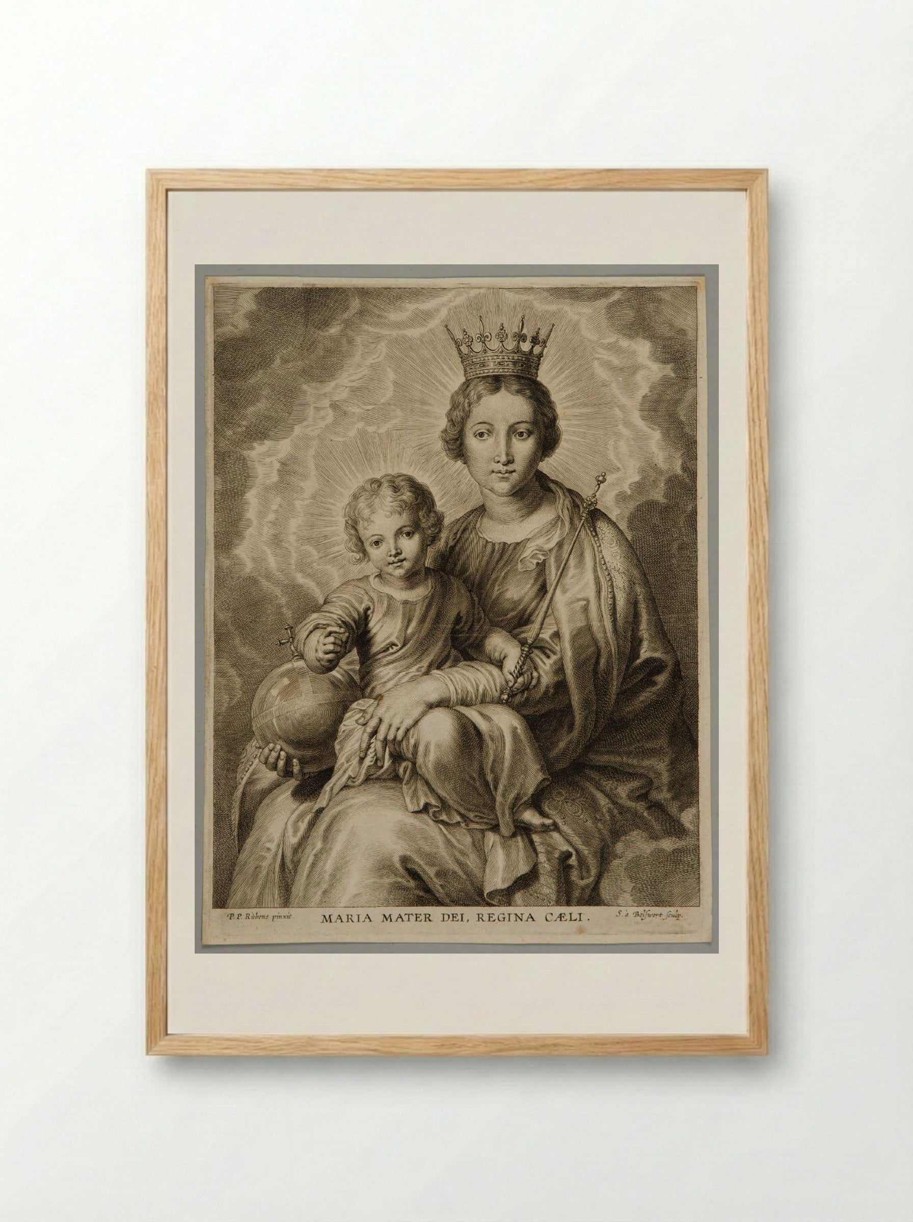 Maria, mater Dei, regina coeli - Schelte Adamsz. Bolswert - Framed Print Wood