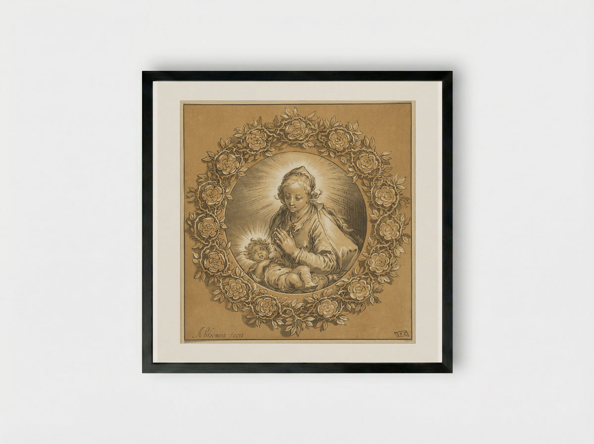 Maria met Christuskind - Cornelis Ploos van Amstel - Framed Print Black