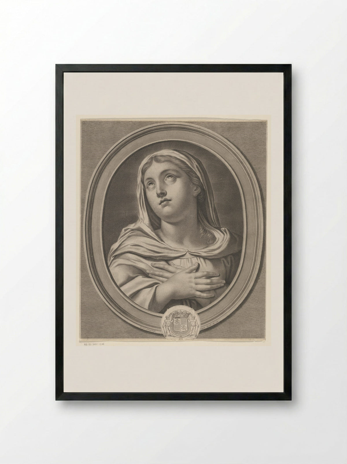 Maria met opgeslagen ogen - Jean Boulanger - Framed Print Black