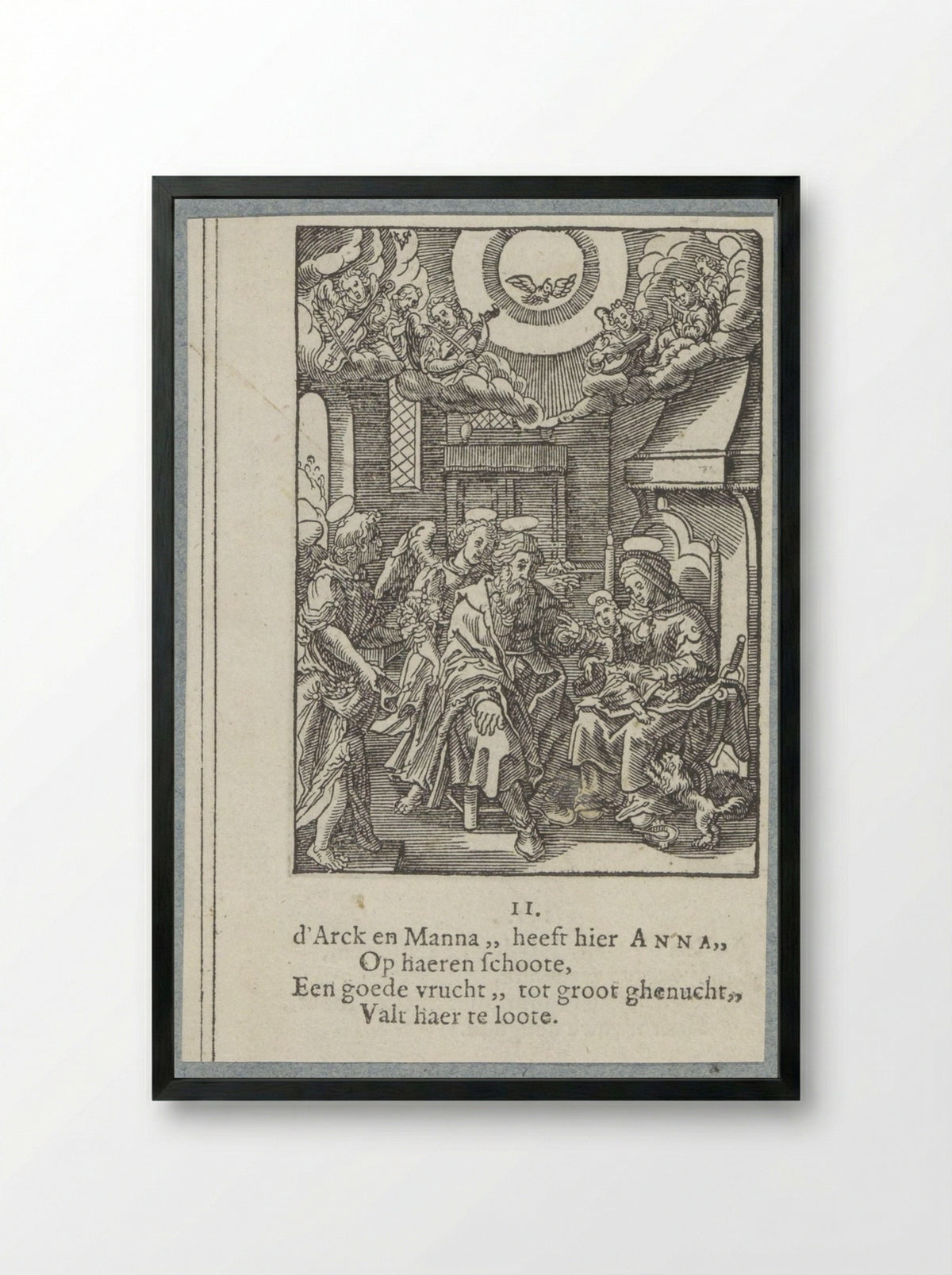 Maria op schoot bij haar moeder Anna - Pieter Jacobsz. Paets - Framed Print Black
