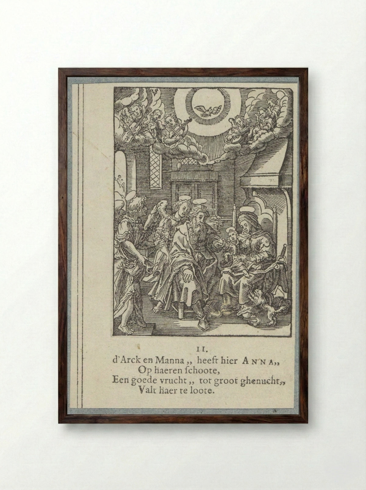 Maria op schoot bij haar moeder Anna - Pieter Jacobsz. Paets - Framed Print Dark Wood