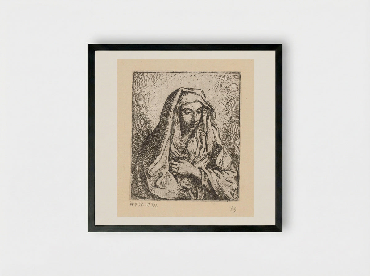 Maria - Elisabetta Sirani - Framed Print Black