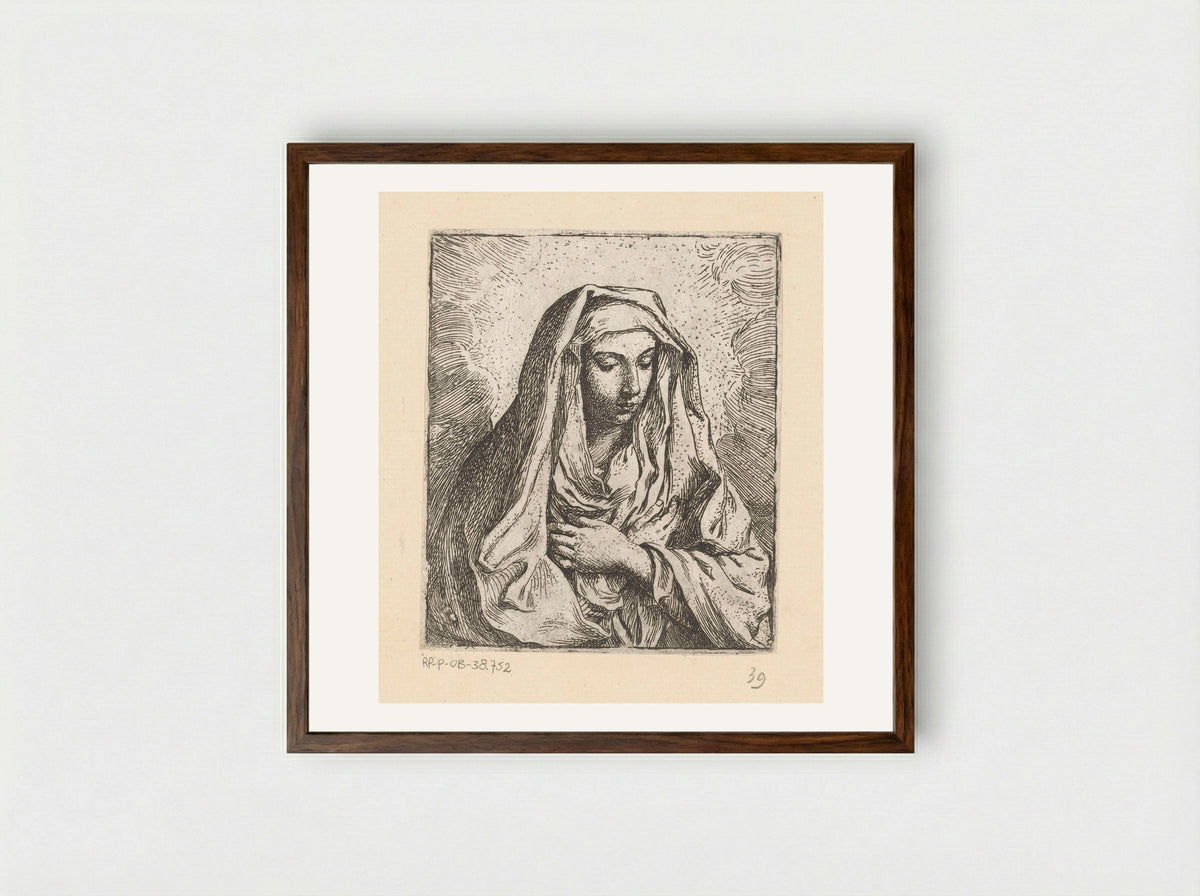 Maria - Elisabetta Sirani - Framed Print Dark Wood