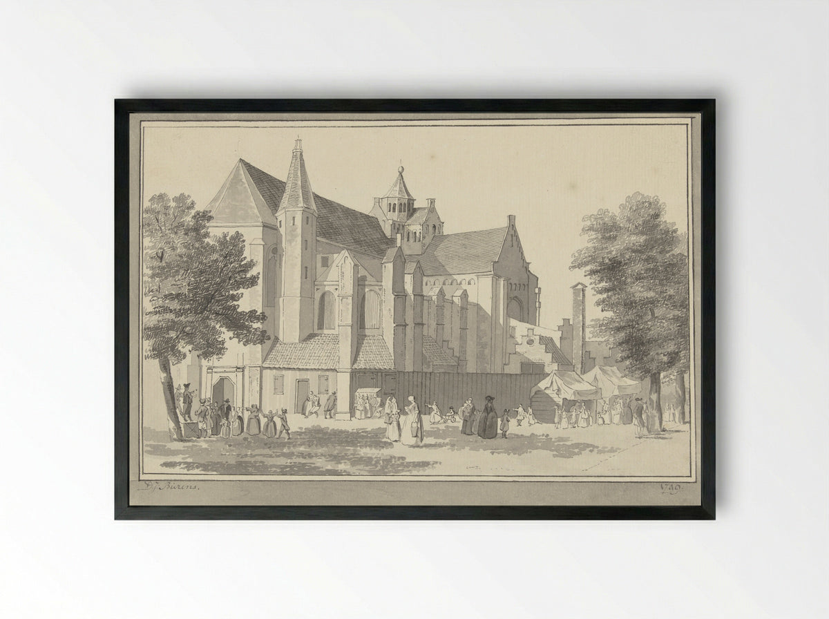 Mariakerk te Utrecht - D.J. Bierens - Framed Print Black